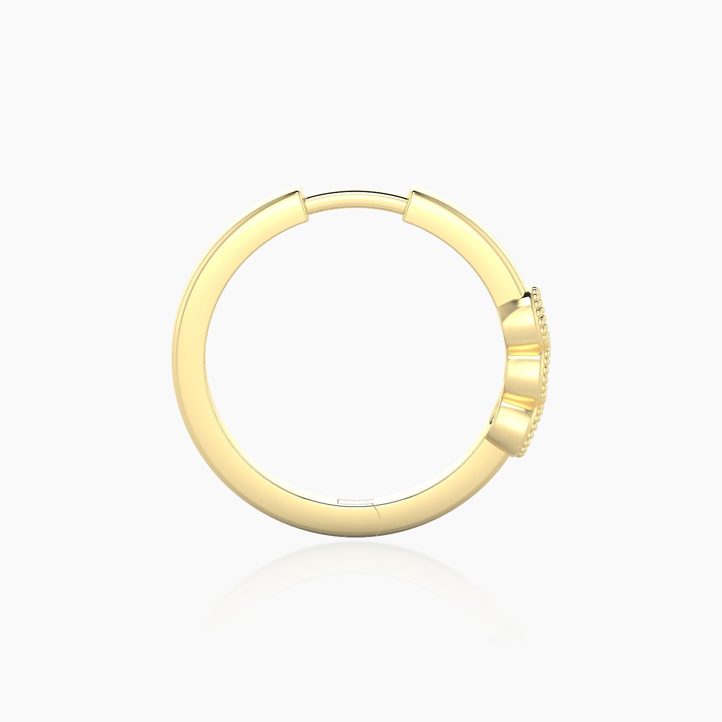 Irene | 18k Yellow Gold 11 mm Trilogy Ruby Hoop Piercing