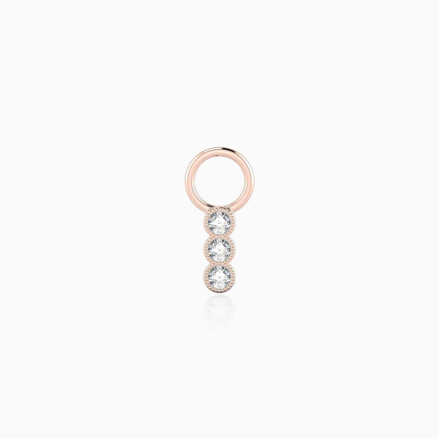 Irene | 18k Rose Gold 5.5 mm Trilogy Diamond Charm