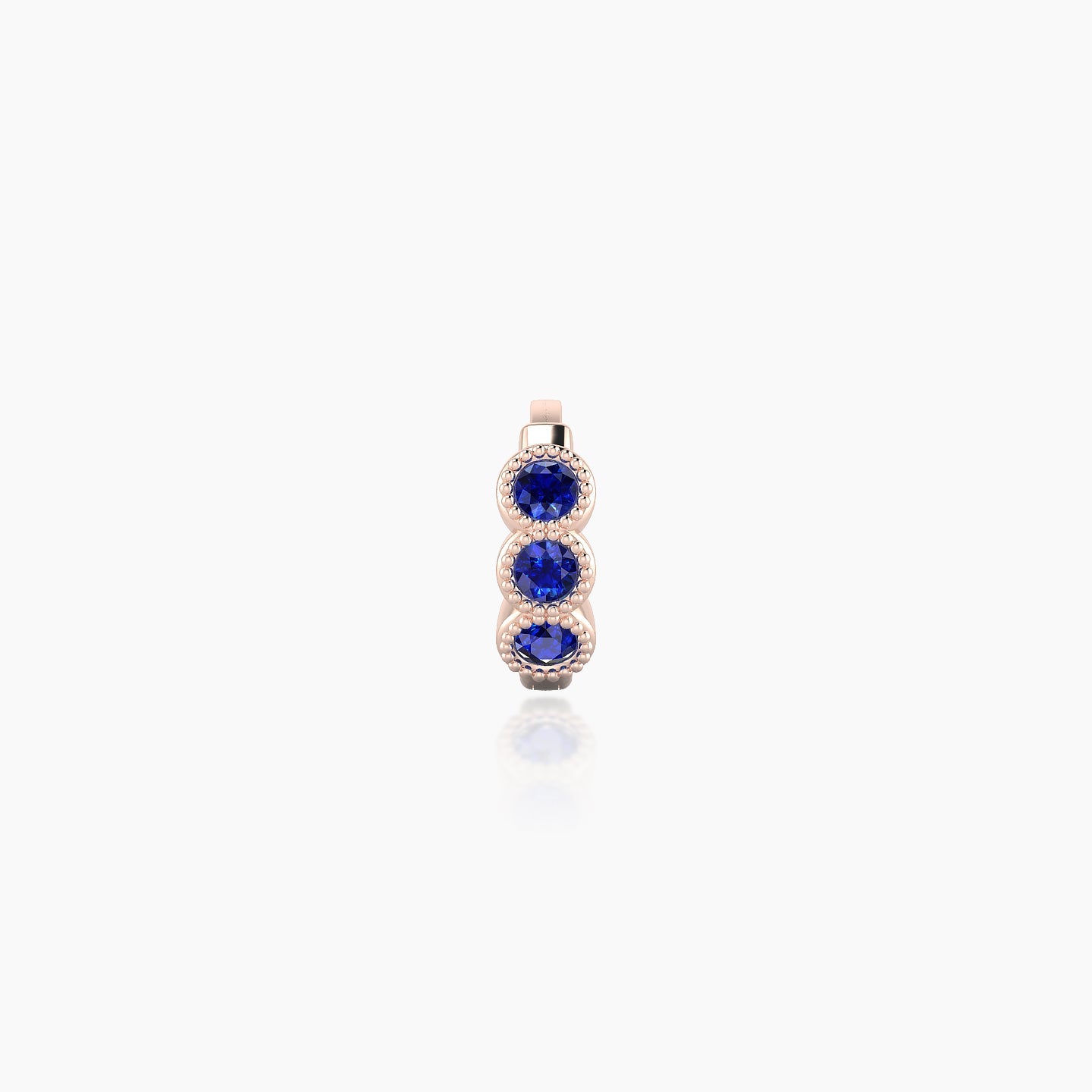 Irene | 18k Rose Gold 5 mm Trilogy Sapphire Hoop Piercing