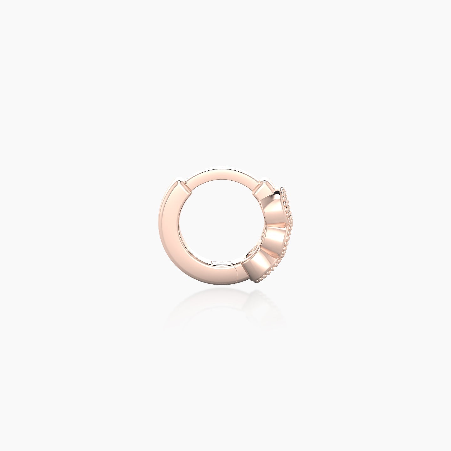 Irene | 18k Rose Gold 5 mm Trilogy Black Diamond Hoop Piercing