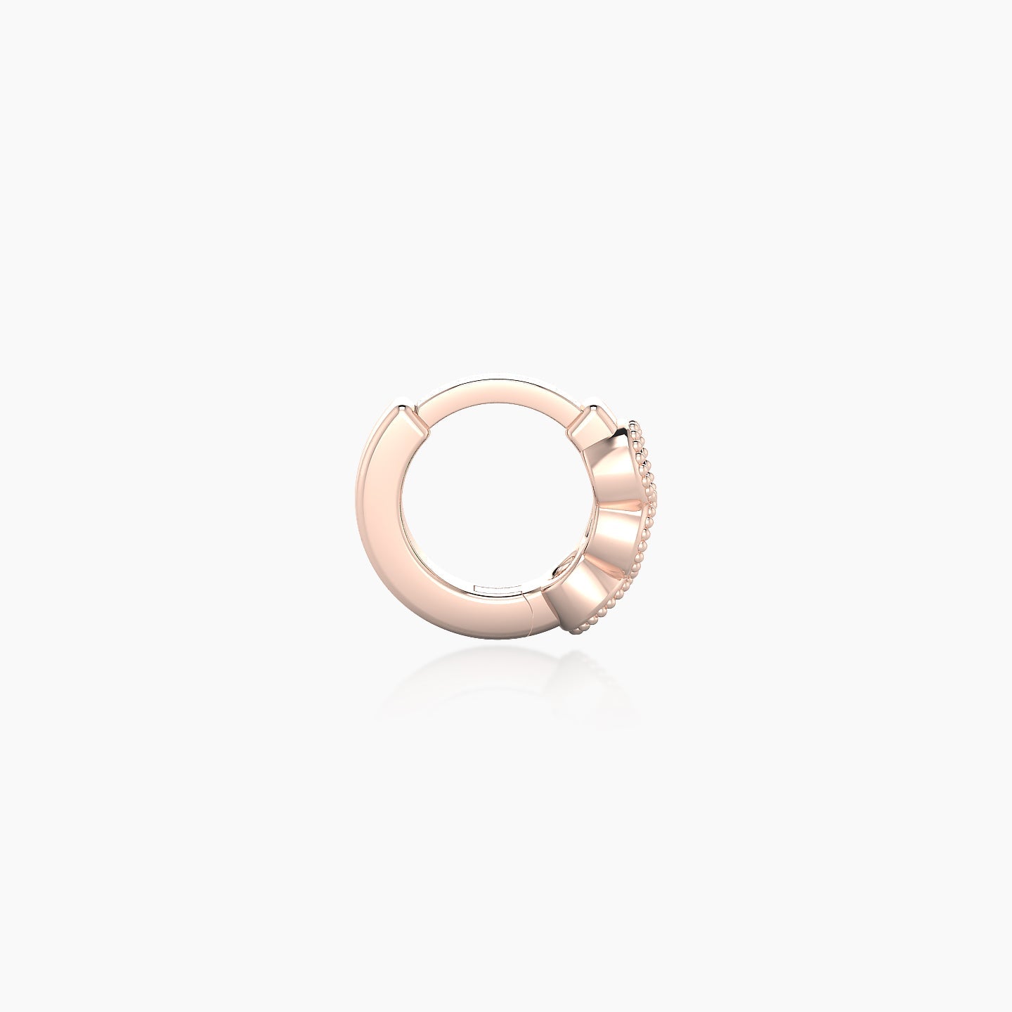 Irene | 18k Rose Gold 5 mm Trilogy Emerald Hoop Piercing