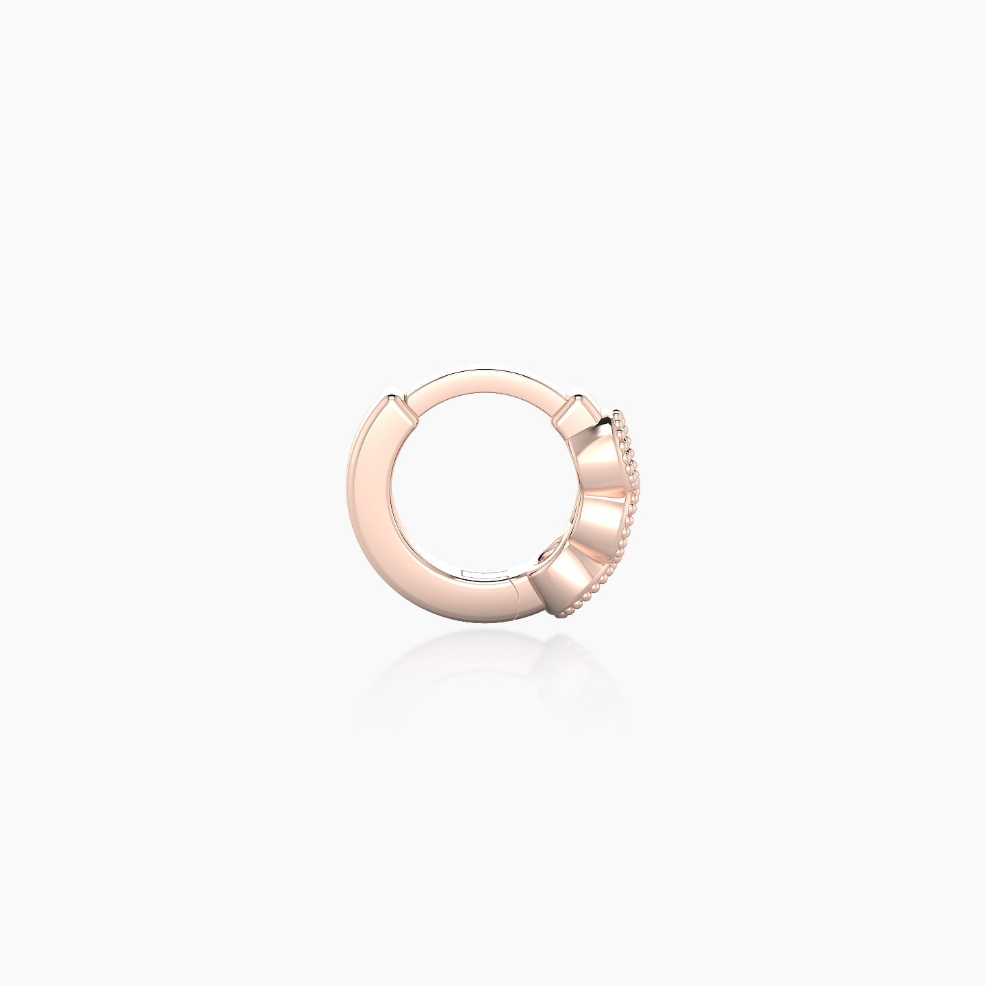 Irene | 18k Rose Gold 5 mm Trilogy Ruby Hoop Piercing