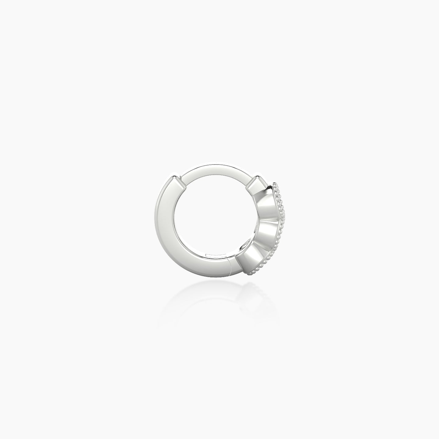 Irene | 18k White Gold 5 mm Trilogy Black Diamond Hoop Piercing