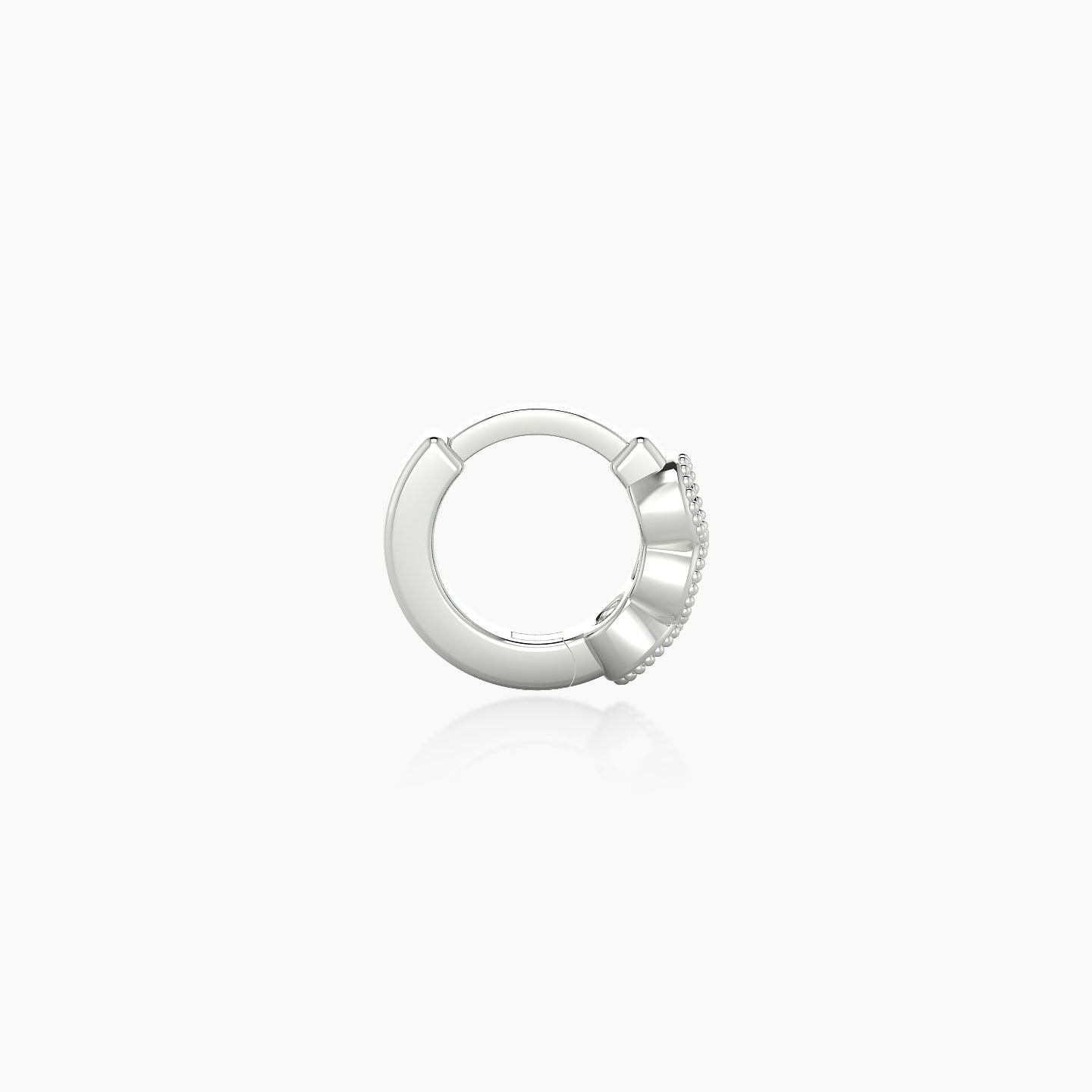 Irene | 18k White Gold 5 mm Trilogy Emerald Hoop Piercing