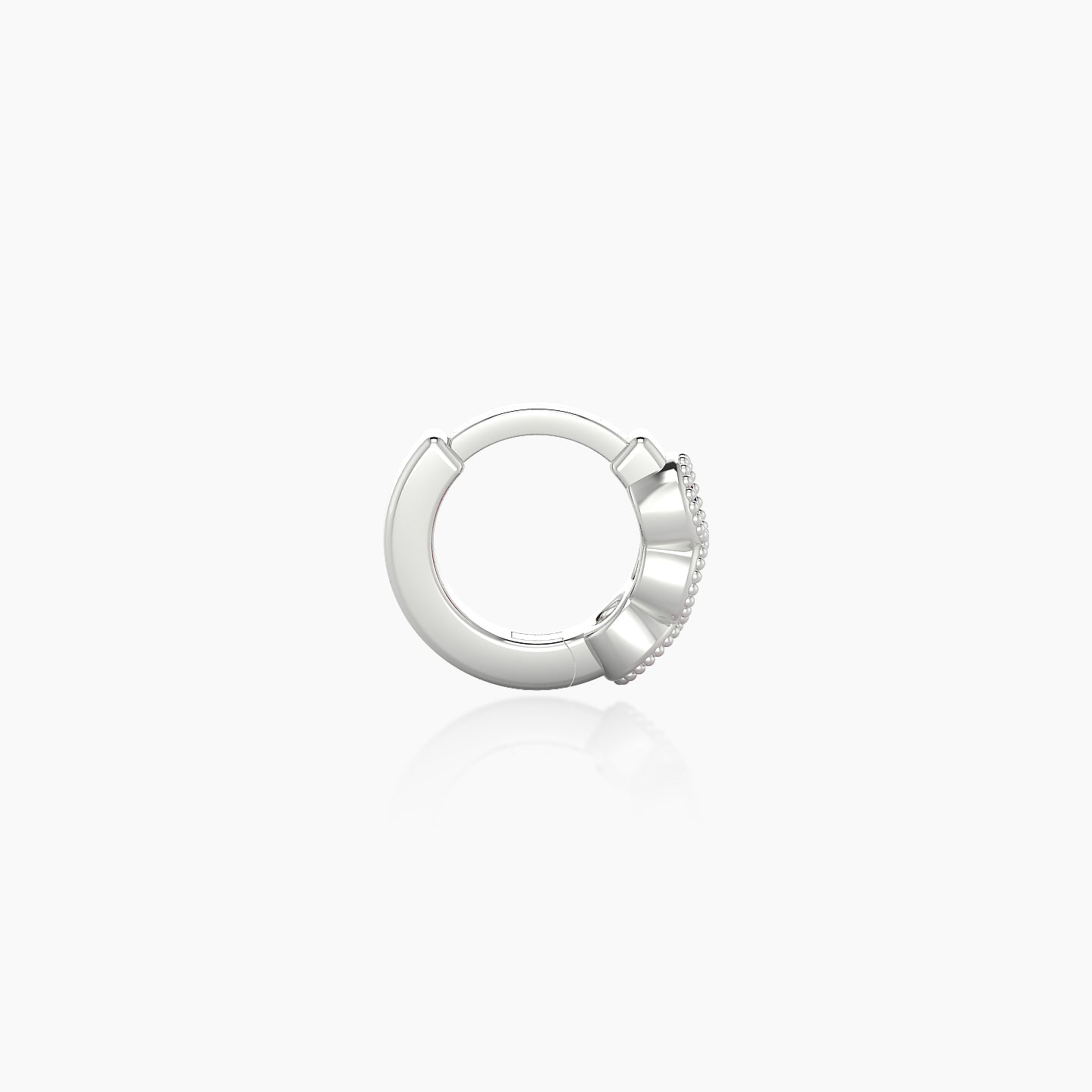 Irene | 18k White Gold 5 mm Trilogy Ruby Hoop Piercing