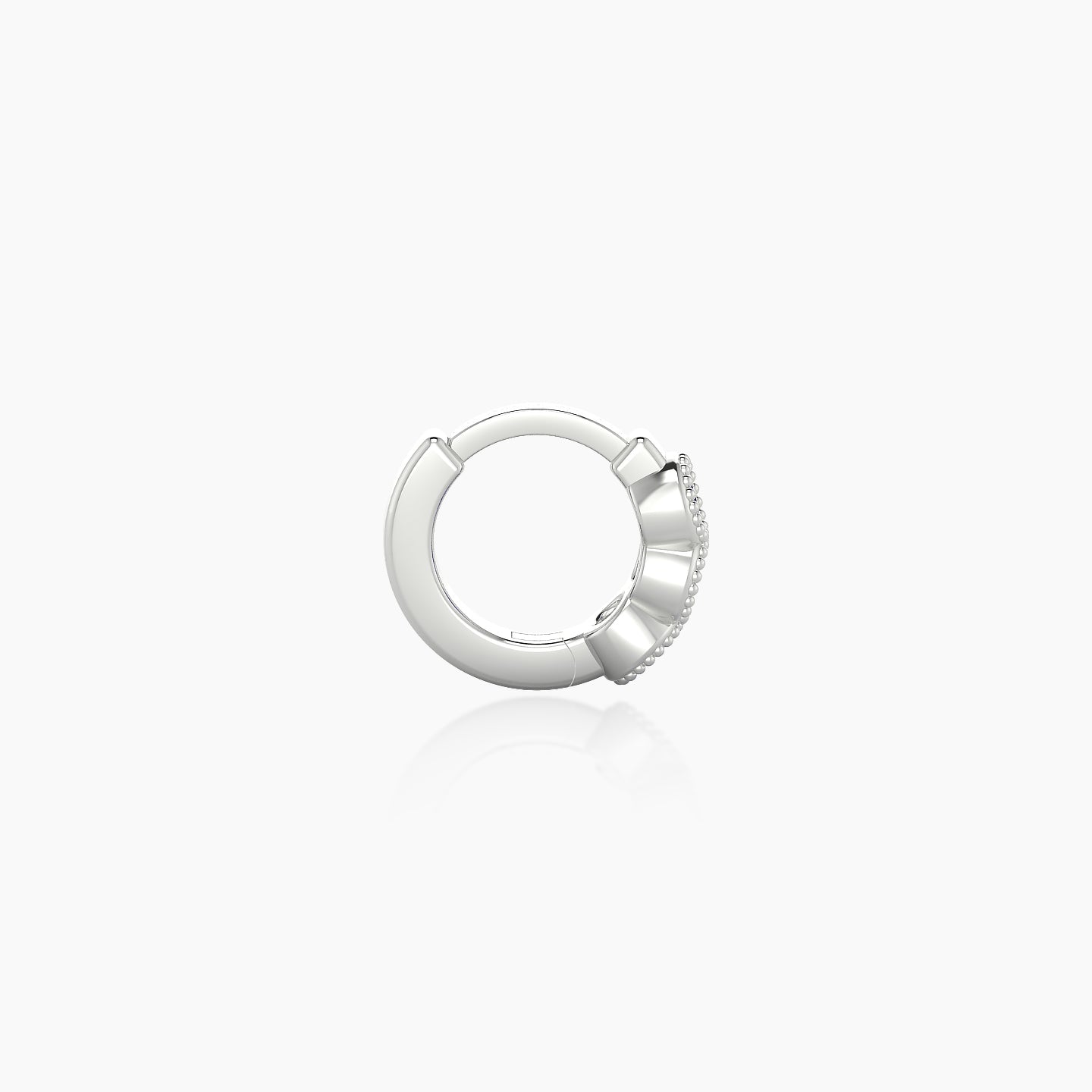 Irene | 18k White Gold 5 mm Trilogy Sapphire Hoop Piercing