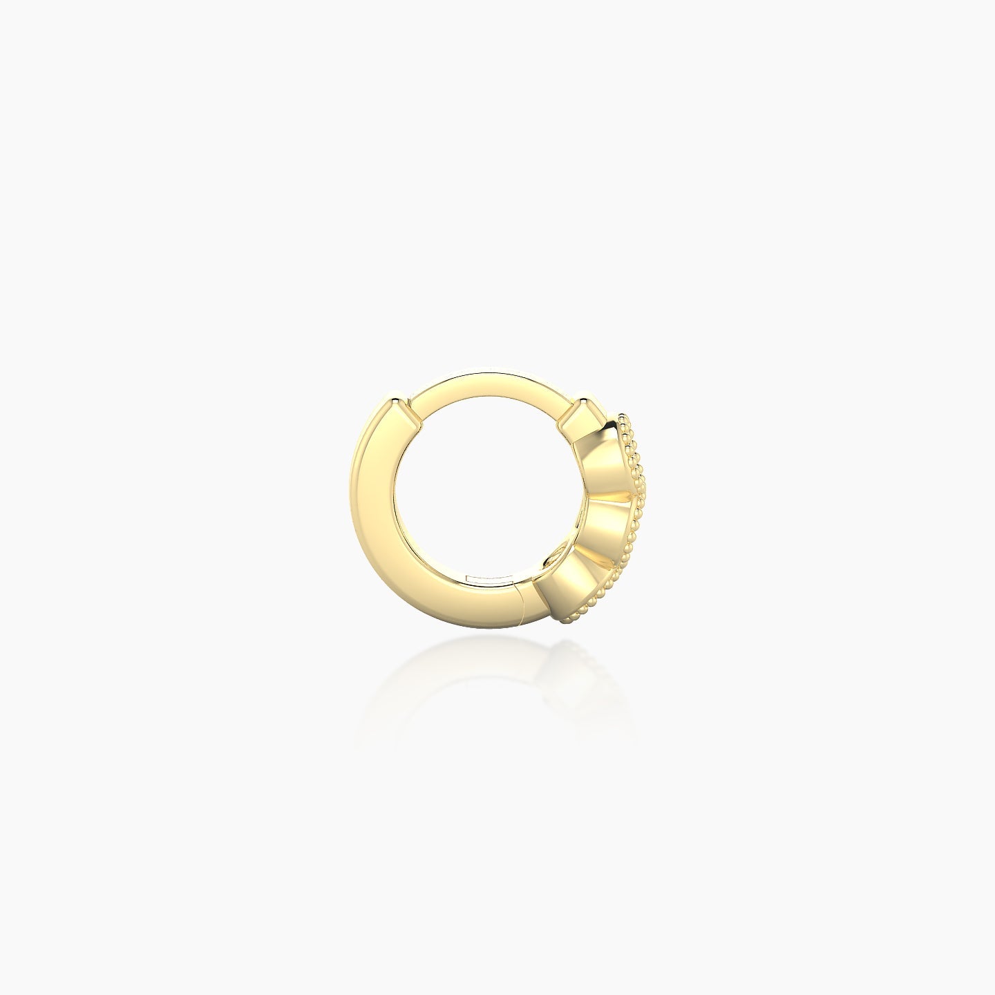 Irene | 18k Yellow Gold 5 mm Trilogy Black Diamond Hoop Piercing