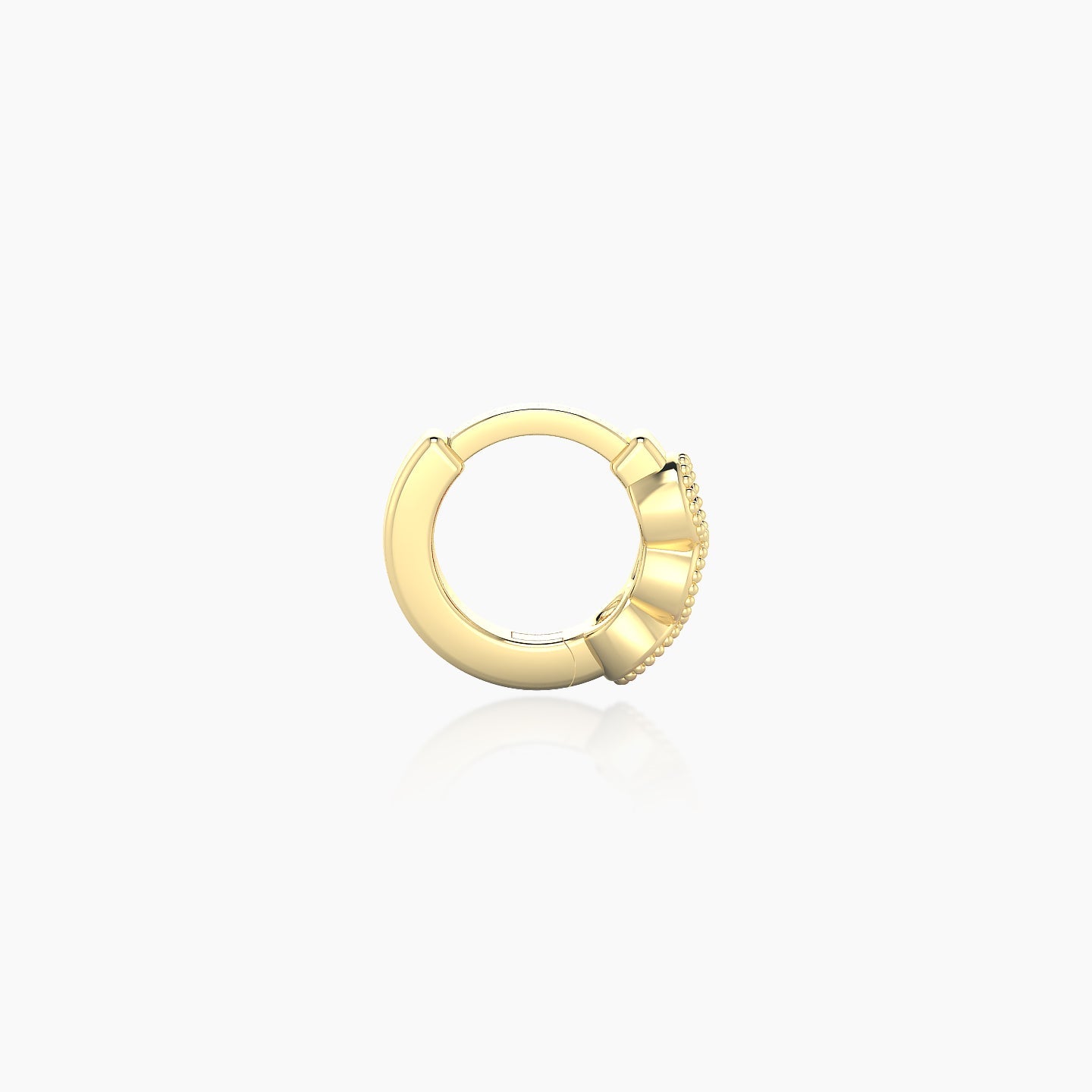 Irene | 18k Yellow Gold 5 mm Trilogy Ruby Hoop Piercing