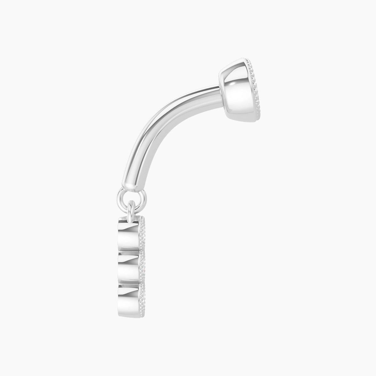 Irene | Piercing Rook Trilogie Diamant Or Blanc 18k Hypoallergénique 6 mm