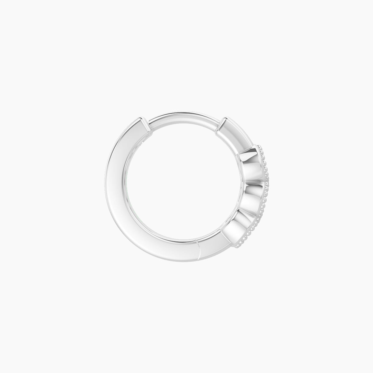 Irene | 18k White Gold 6.5 mm Trilogy Black Diamond Hoop Piercing