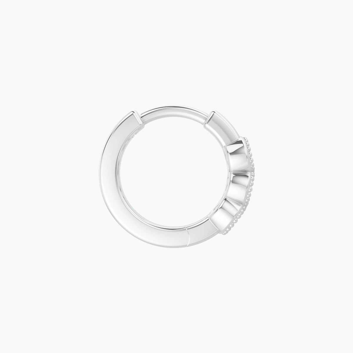 Irene | 18k White Gold 6.5 mm Trilogy Pink Sapphire Hoop Piercing