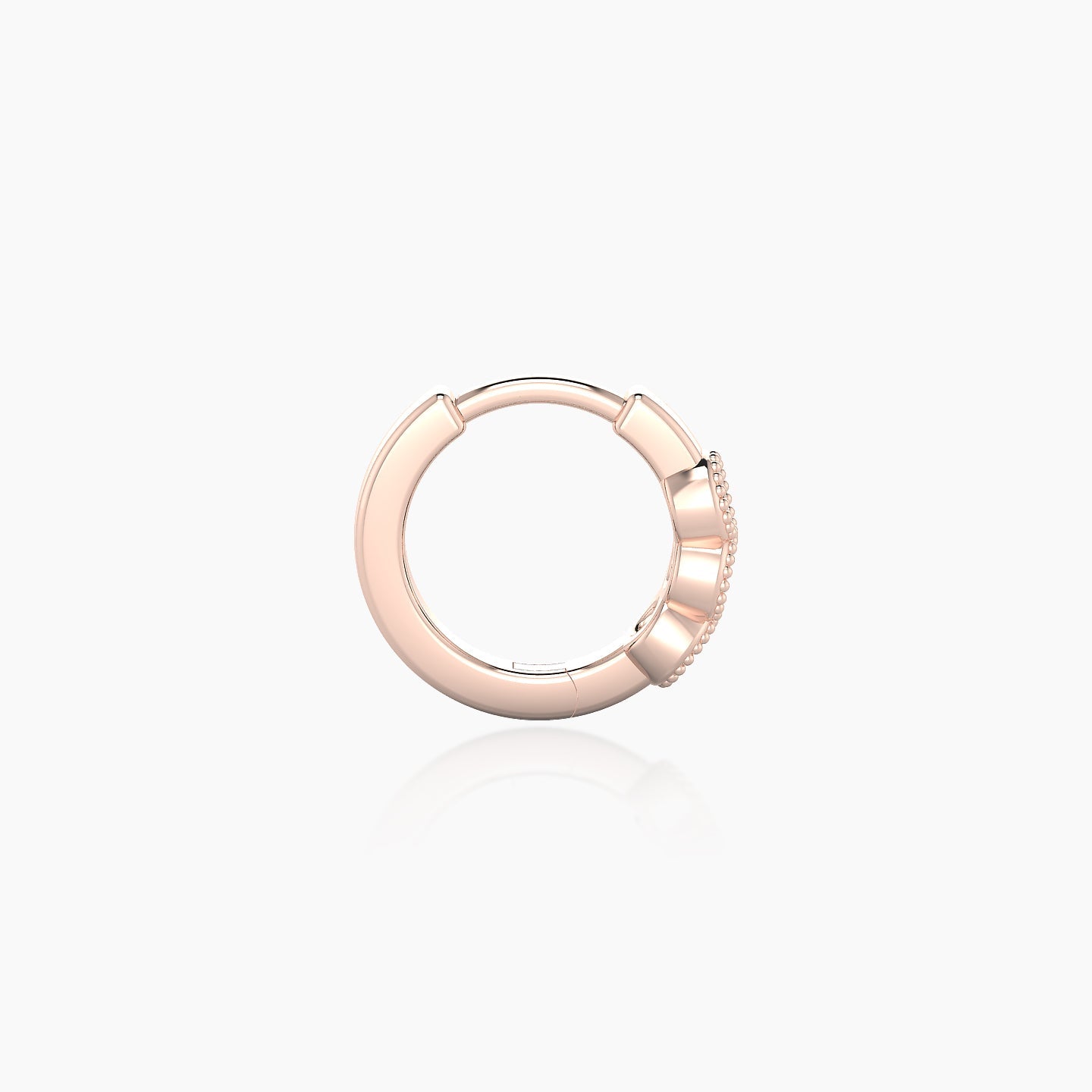 Irene | 18k Rose Gold 6.5 mm Trilogy Black Diamond Hoop Piercing