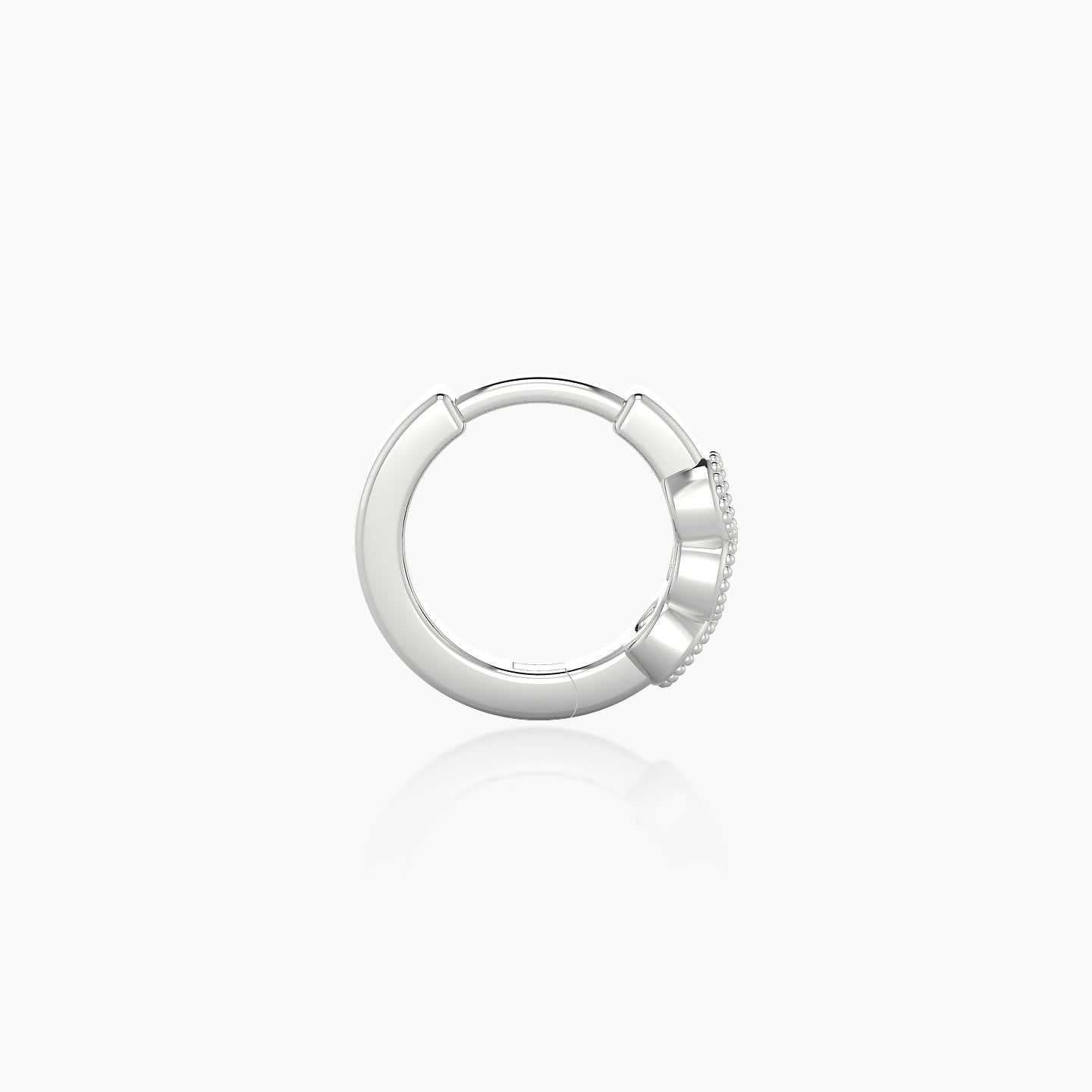 Irene | 18k White Gold 6.5 mm Trilogy Black Diamond Hoop Piercing