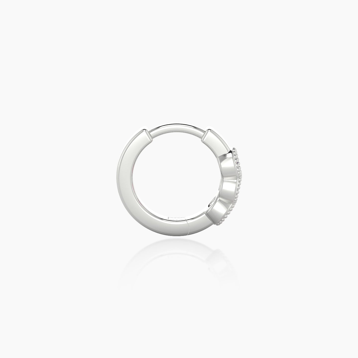 Irene | 18k White Gold 6.5 mm Trilogy Ruby Hoop Piercing