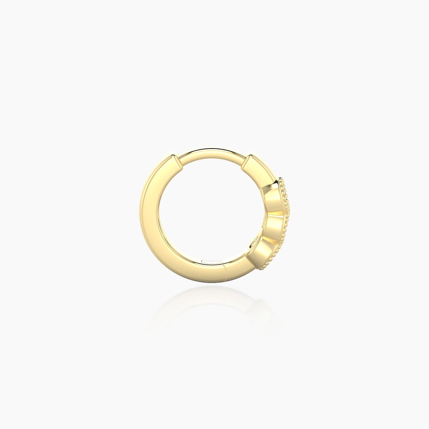 Irene | 18k Yellow Gold 6.5 mm Trilogy Black Diamond Hoop Piercing