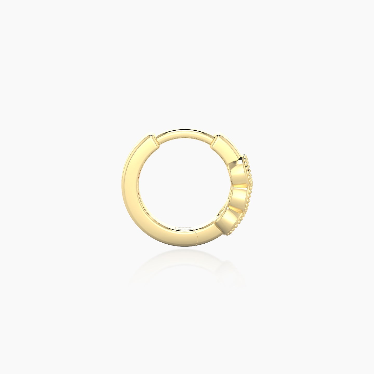 Irene | 18k Yellow Gold 6.5 mm Trilogy Ruby Hoop Piercing