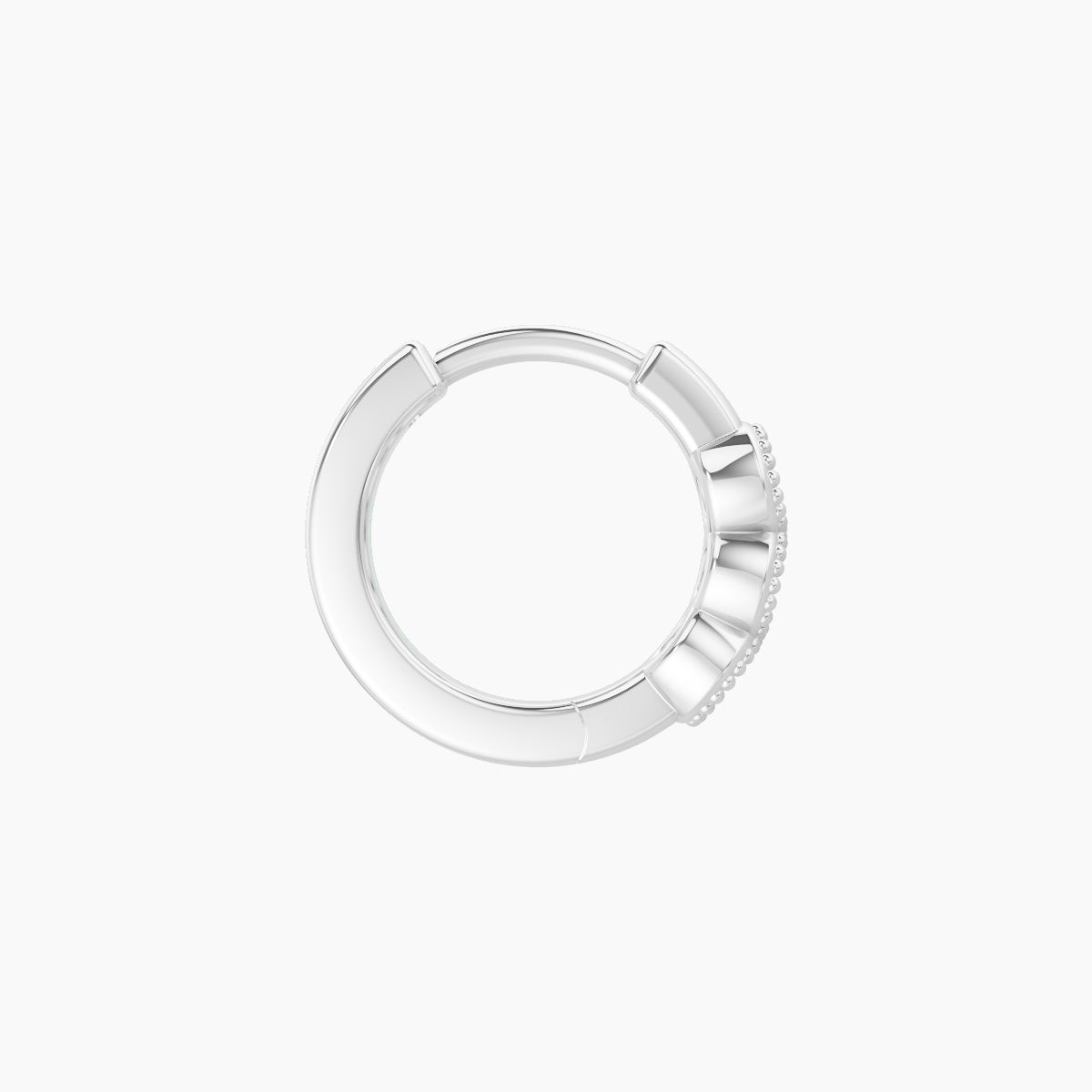 Irene | 18k White Gold 6.5 mm Trilogy Diamond Nose Ring Piercing