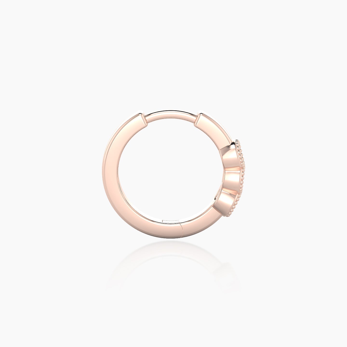 Irene | 18k Rose Gold 8 mm Trilogy Black Diamond Hoop Piercing