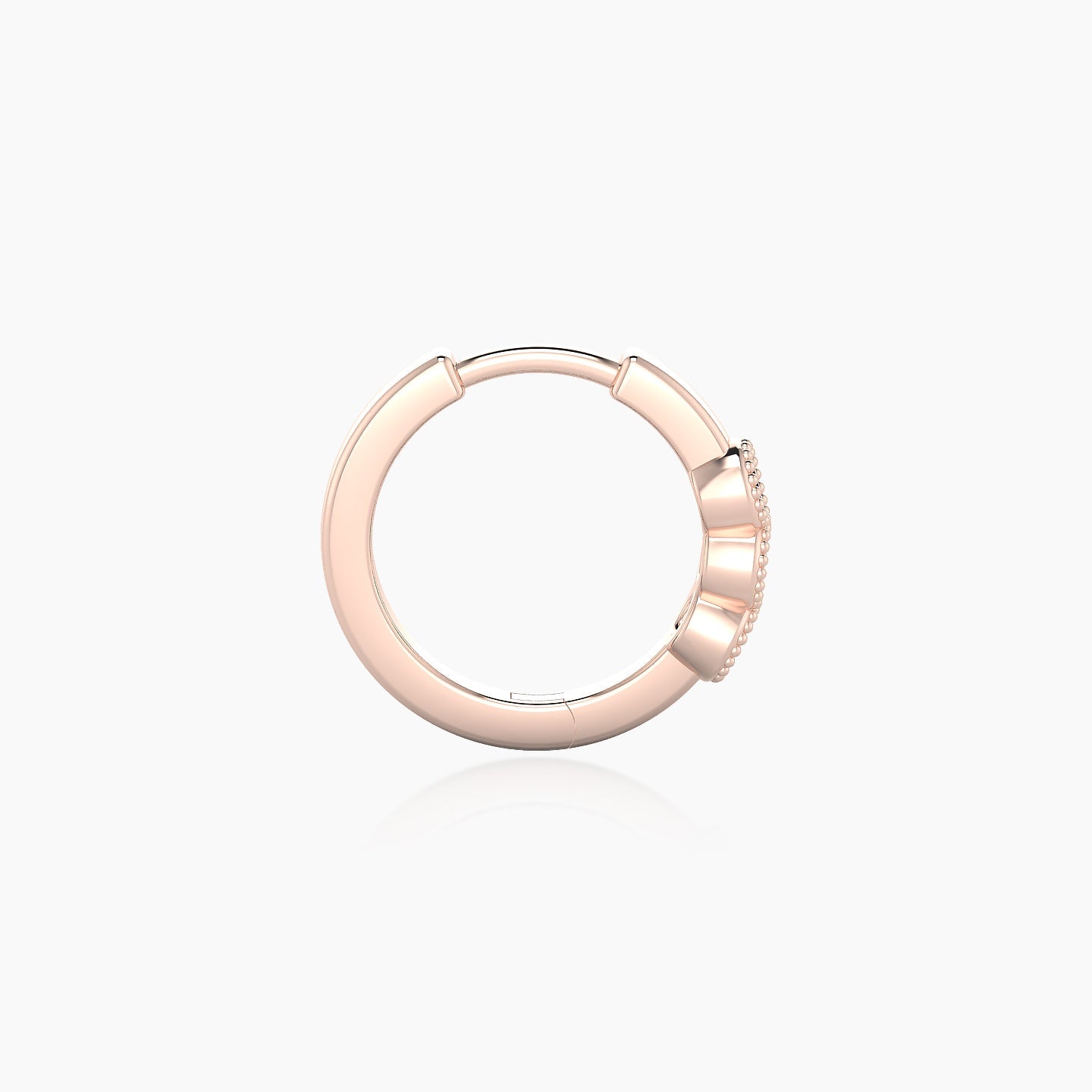 Irene | 18k Rose Gold 8 mm Trilogy Emerald Hoop Piercing