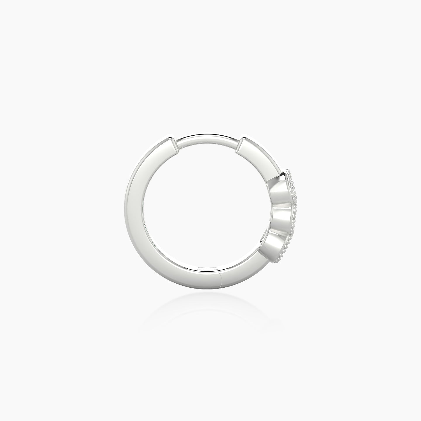 Irene | 18k White Gold 8 mm Trilogy Emerald Hoop Piercing