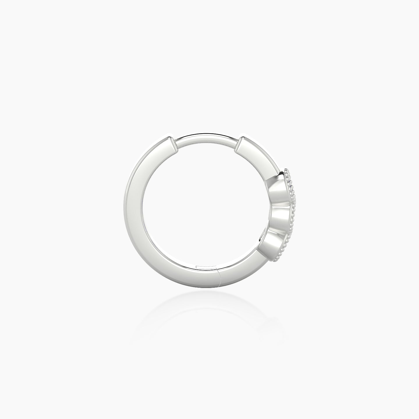 Irene | 18k White Gold 8 mm Trilogy Sapphire Hoop Piercing