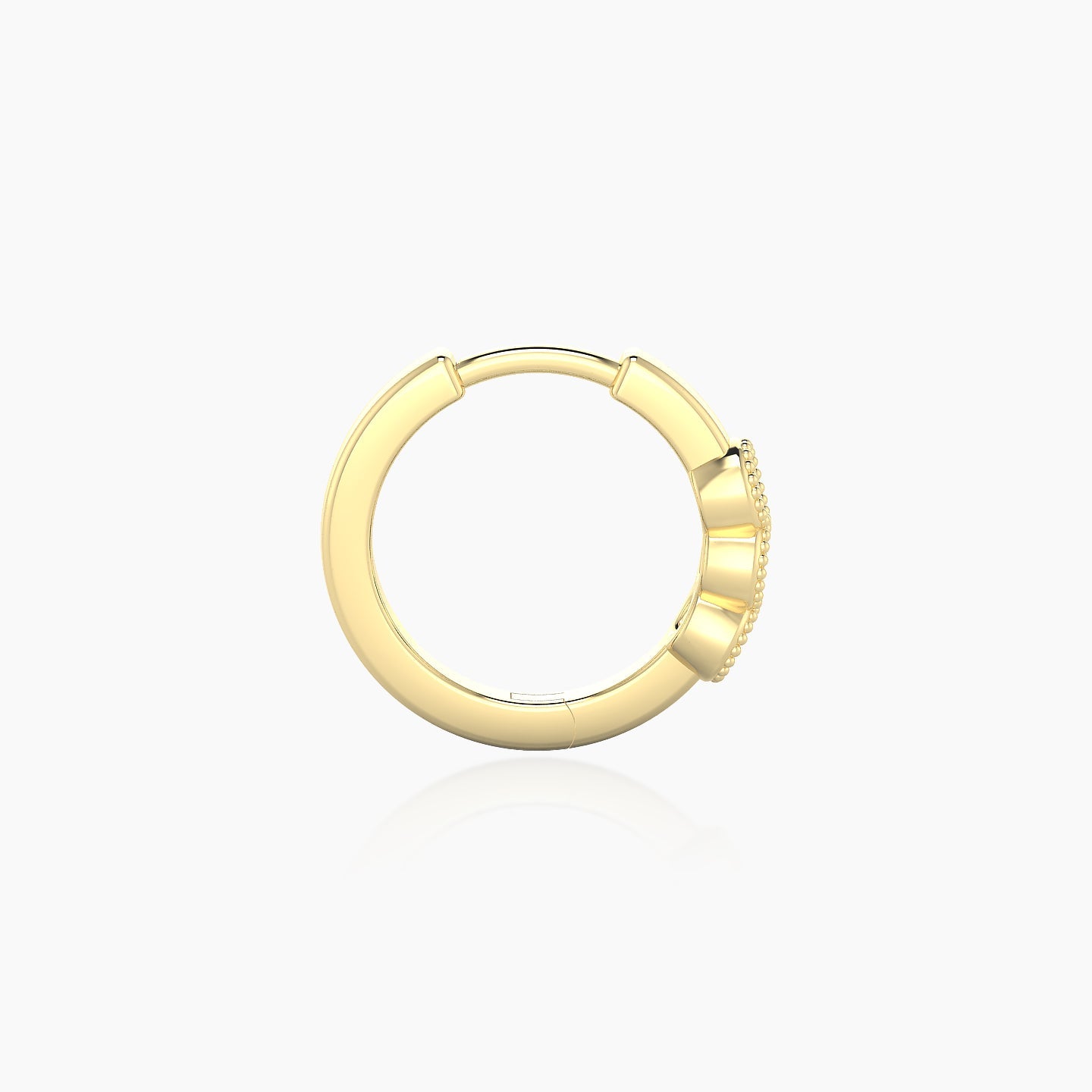 Irene | 18k Yellow Gold 8 mm Trilogy Black Diamond Hoop Piercing