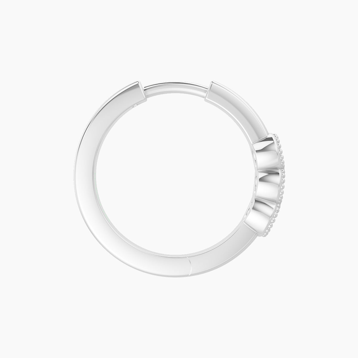 Irene | 18k White Gold 9.5 mm Trilogy Black Diamond Hoop Piercing