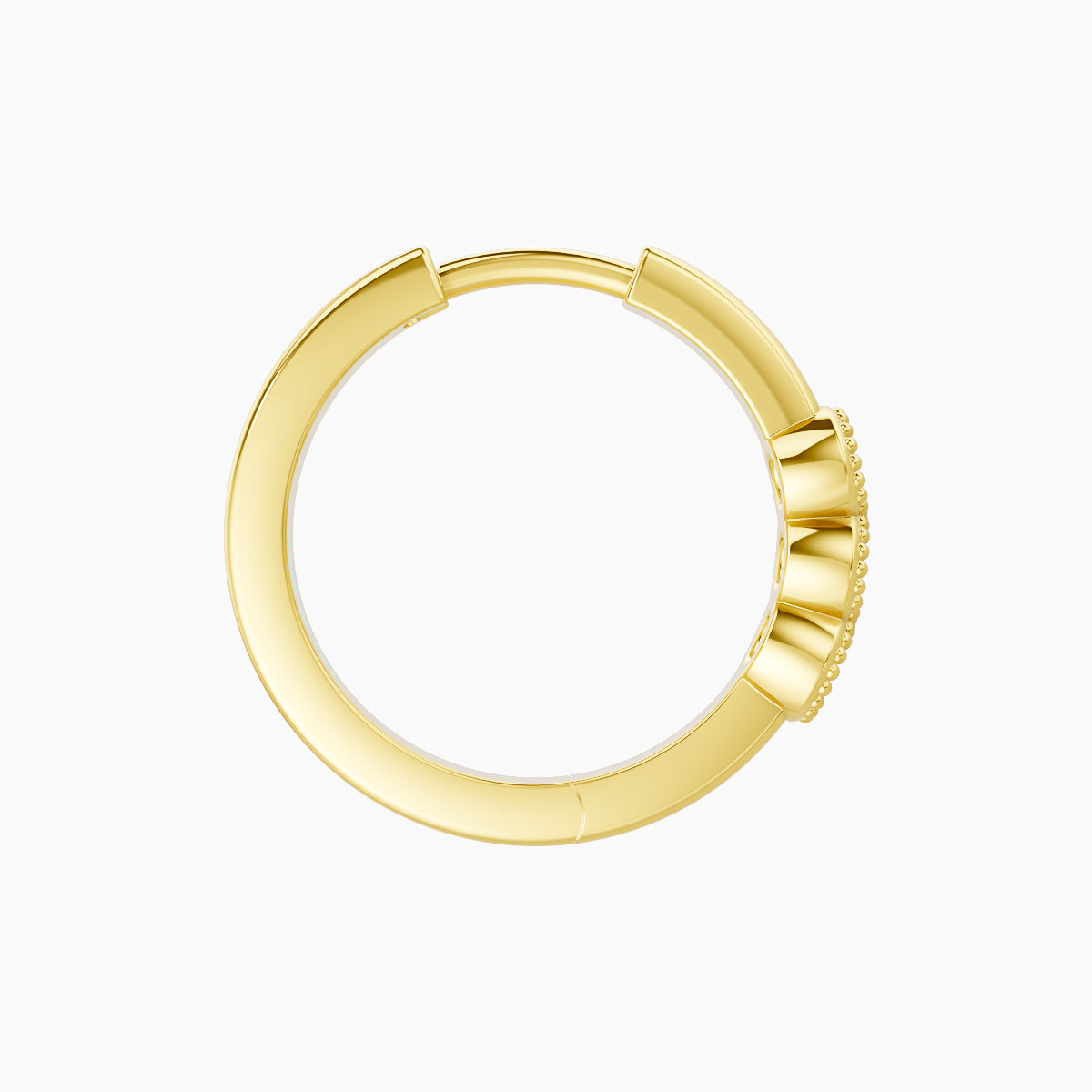Irene | 18k Yellow Gold 9.5 mm Trilogy Black Diamond Hoop Piercing