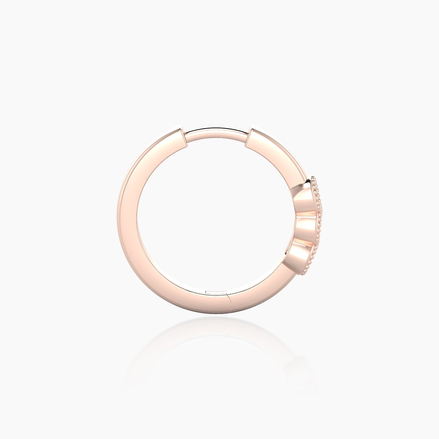 Irene | 18k Rose Gold 9.5 mm Trilogy Black Diamond Hoop Piercing