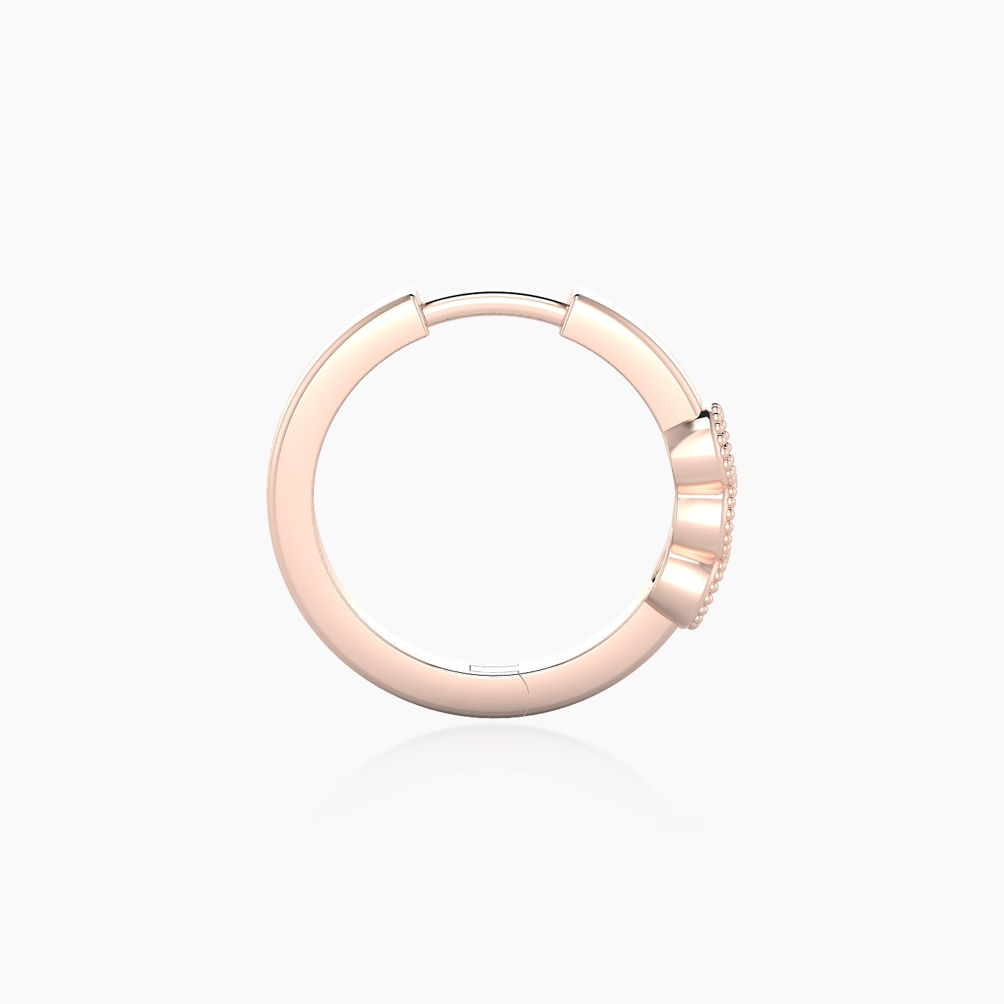 Irene | 18k Rose Gold 9.5 mm Trilogy Emerald Hoop Piercing