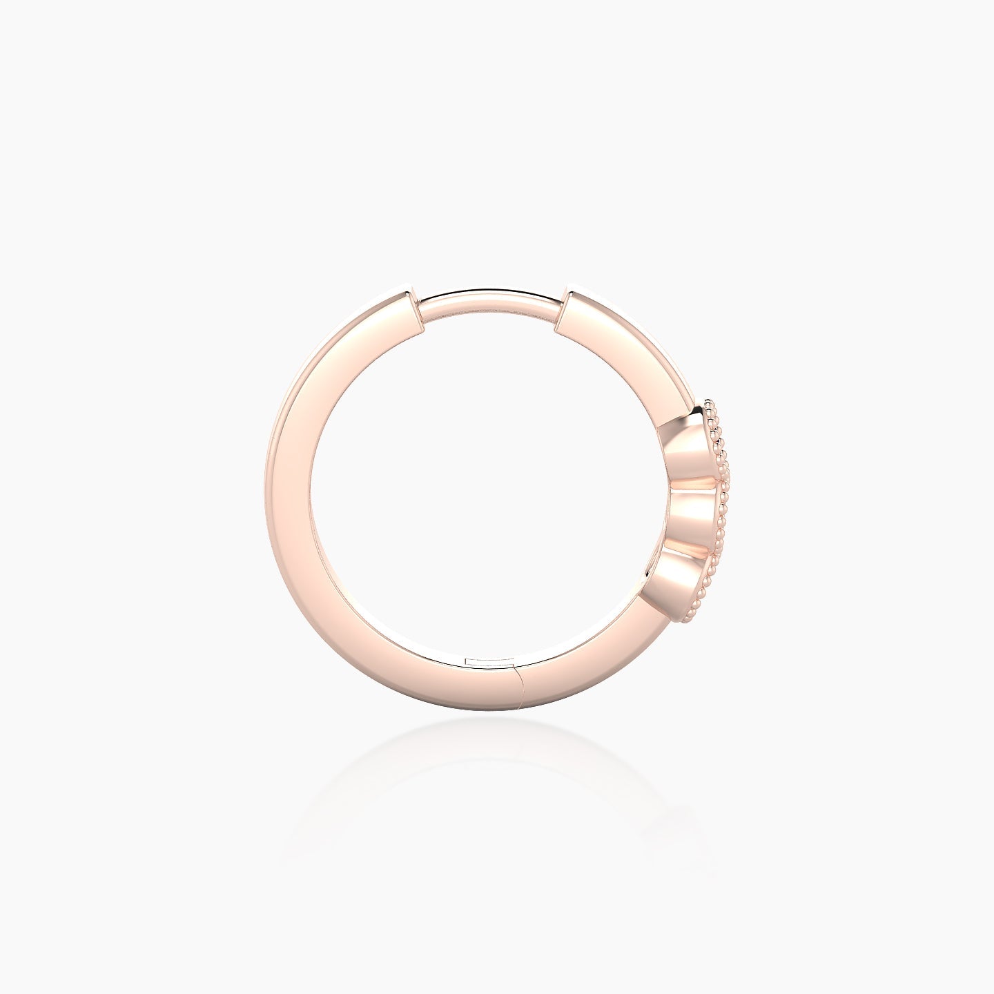 Irene | 18k Rose Gold 9.5 mm Trilogy Ruby Hoop Piercing