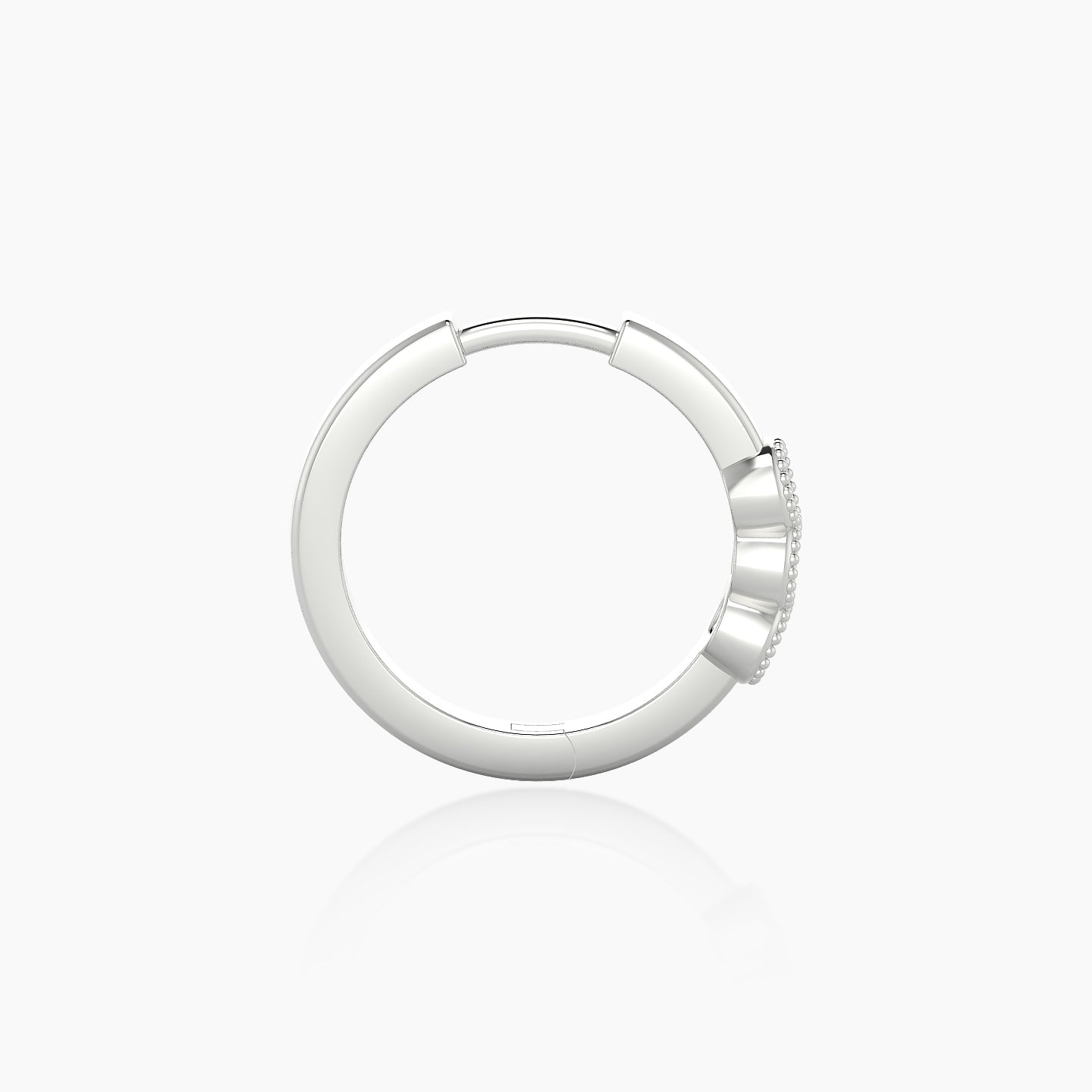 Irene | 18k White Gold 9.5 mm Trilogy Black Diamond Hoop Piercing