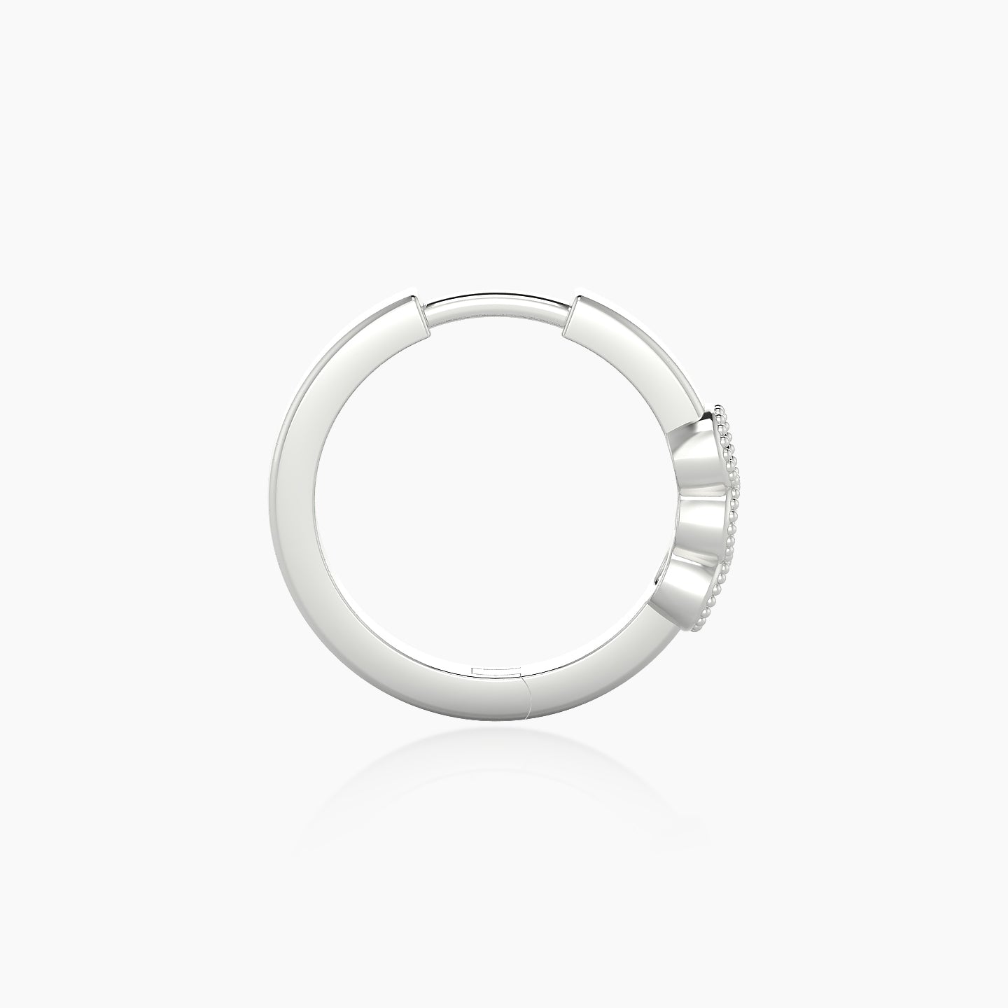 Irene | 18k White Gold 9.5 mm Trilogy Emerald Hoop Piercing