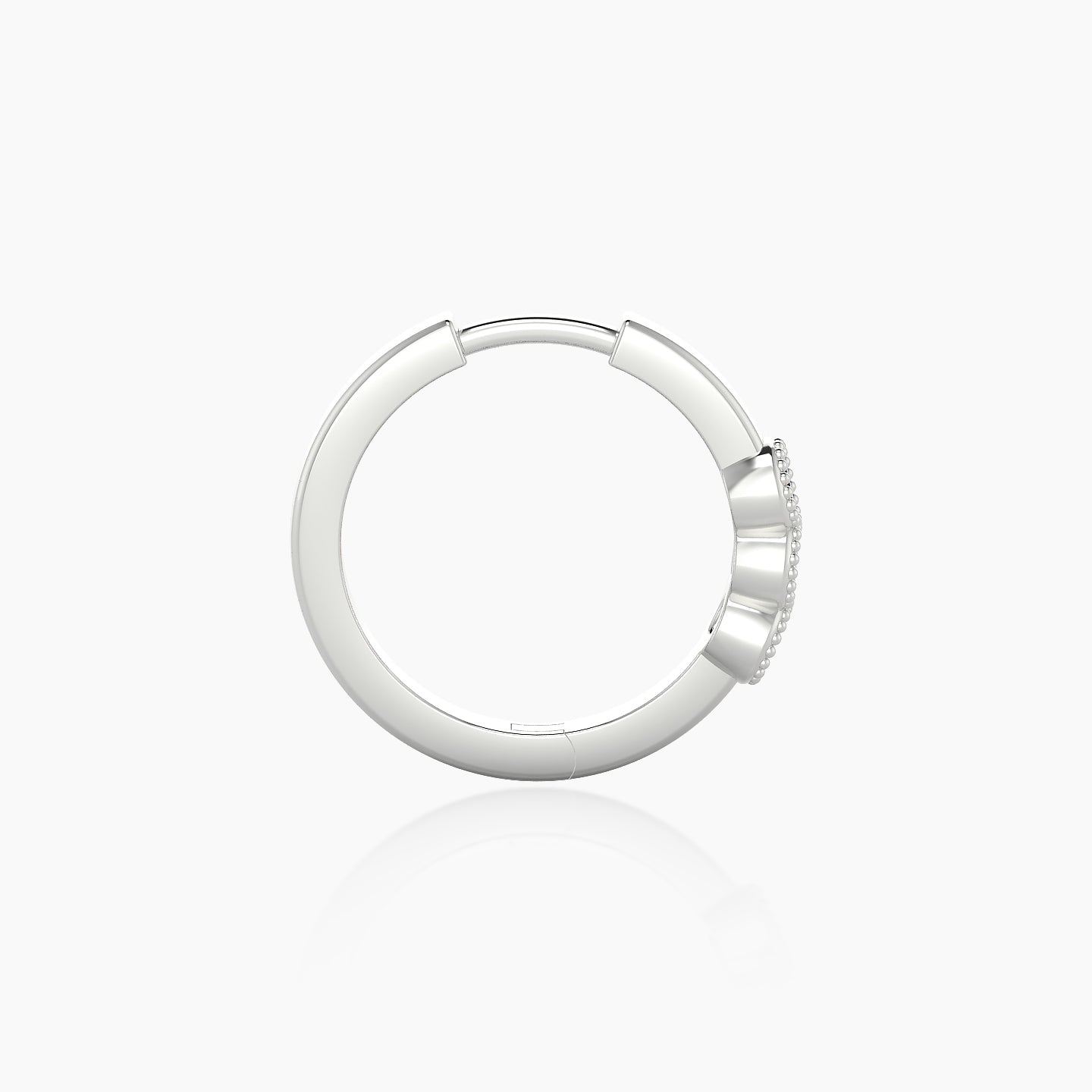 Irene | 18k White Gold 9.5 mm Trilogy Ruby Hoop Piercing