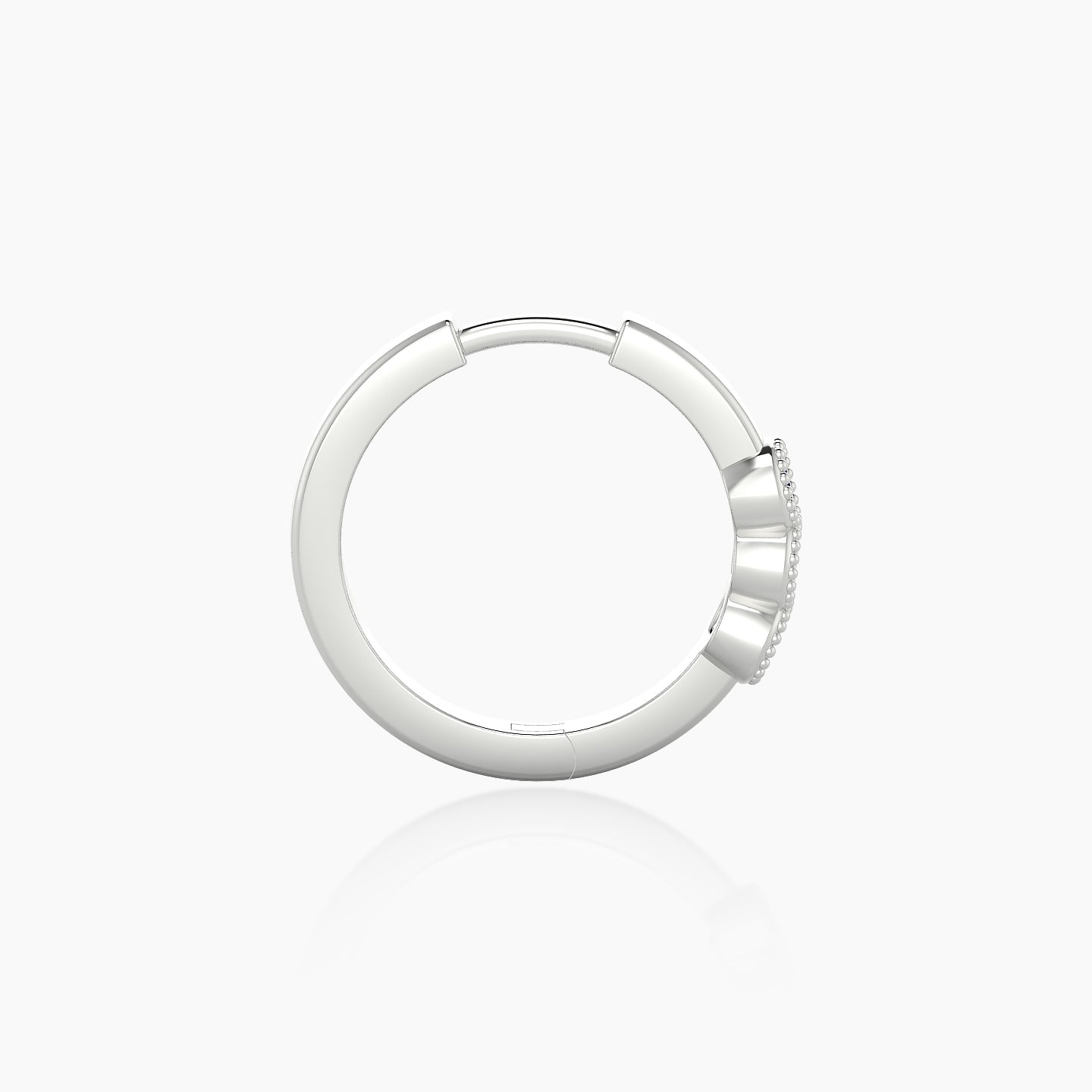 Irene | 18k White Gold 9.5 mm Trilogy Sapphire Hoop Piercing