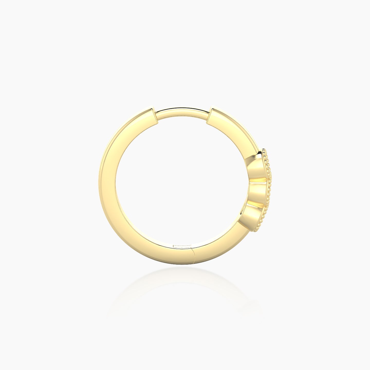 Irene | 18k Yellow Gold 9.5 mm Trilogy Black Diamond Hoop Piercing