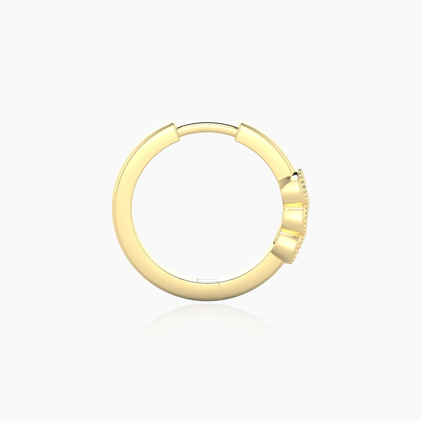 Irene | 18k Yellow Gold 9.5 mm Trilogy Emerald Hoop Piercing