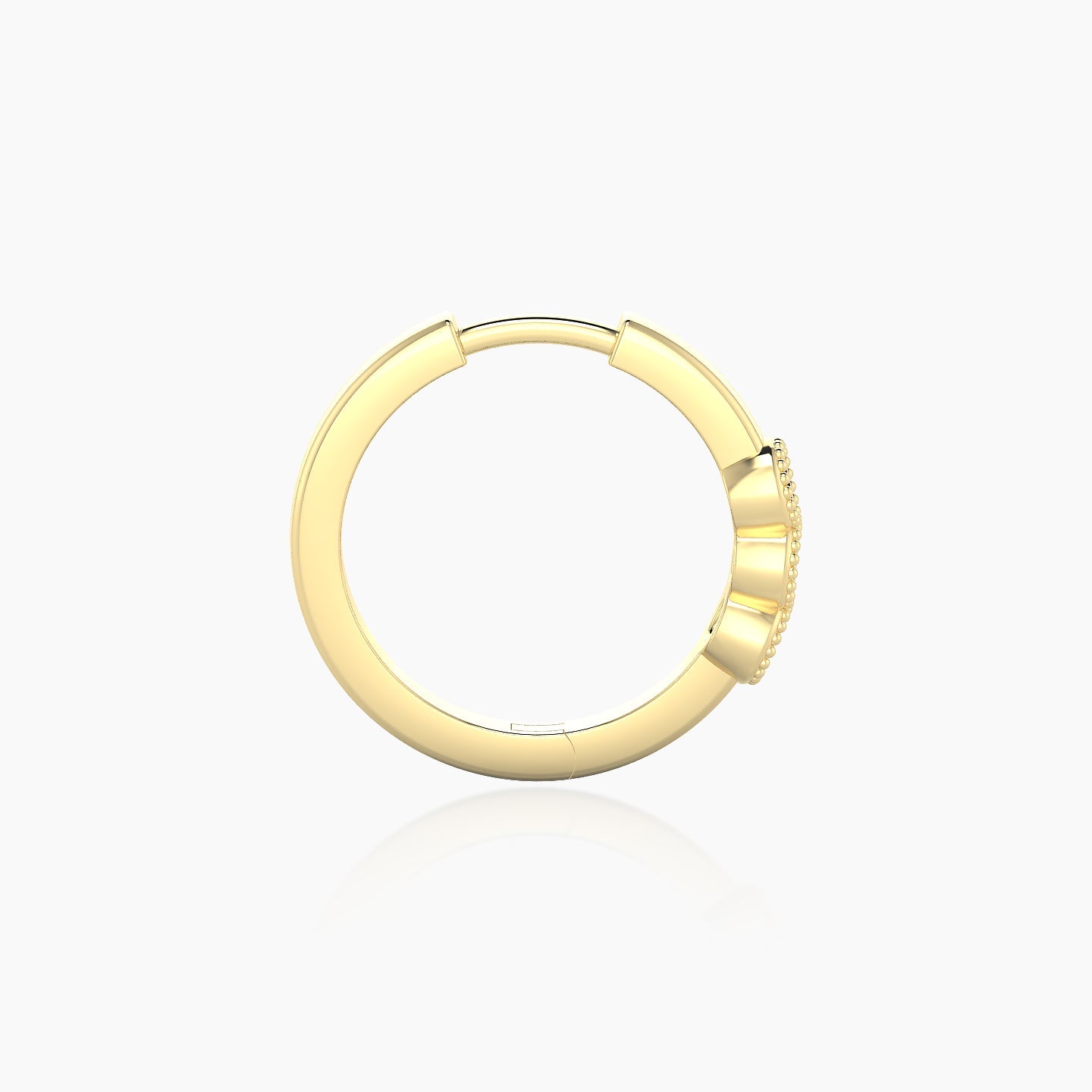 Irene | 18k Yellow Gold 9.5 mm Trilogy Ruby Hoop Piercing