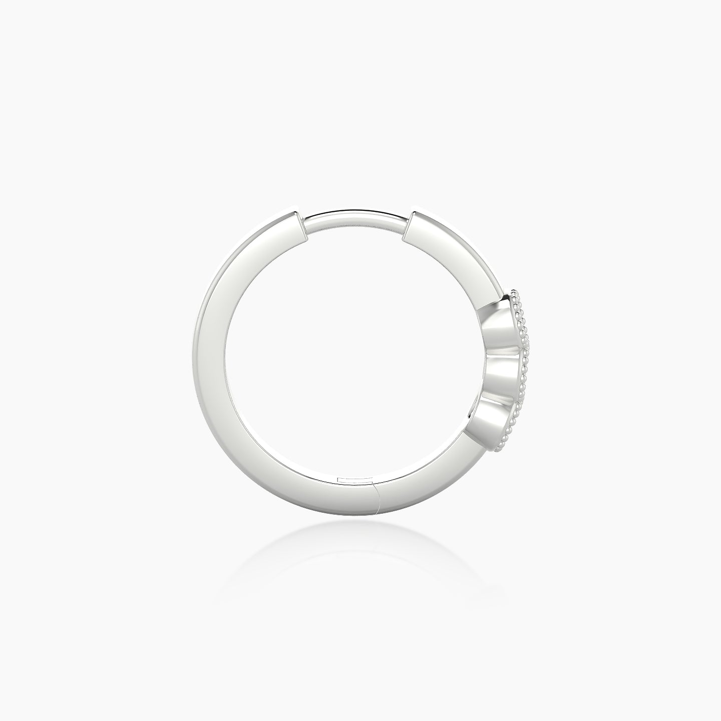 Irene | 18k White Gold 9.5 mm Trilogy Diamond Nose Ring Piercing