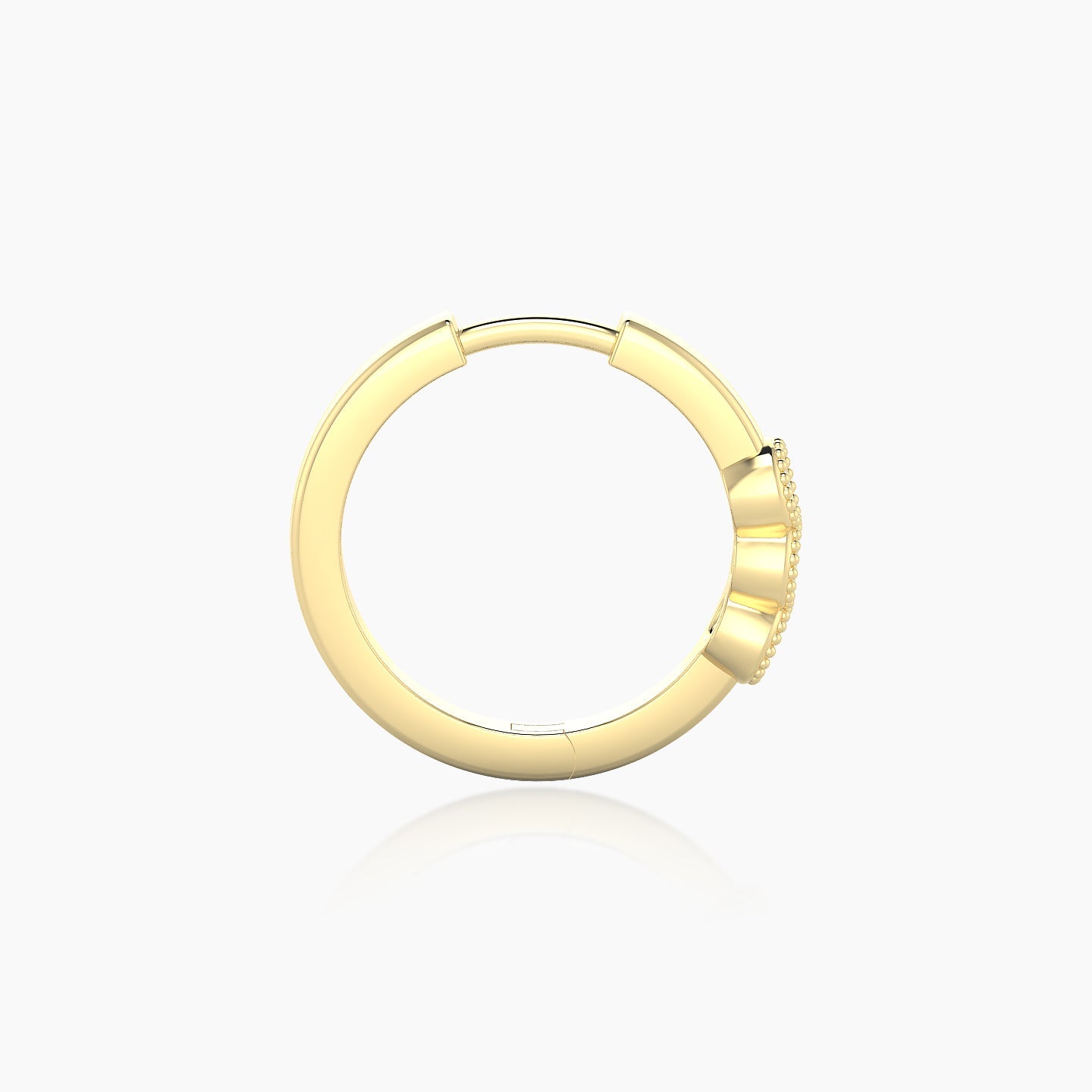 Irene | 18k Yellow Gold 9.5 mm Trilogy Diamond Nose Ring Piercing