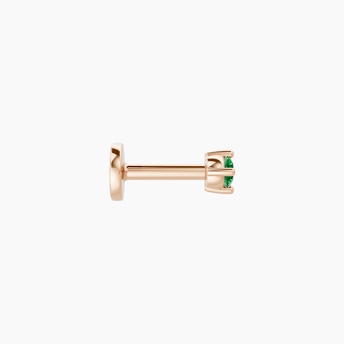 Isis | 18k Rose Gold 5 mm 5 mm Emerald Nose Piercing