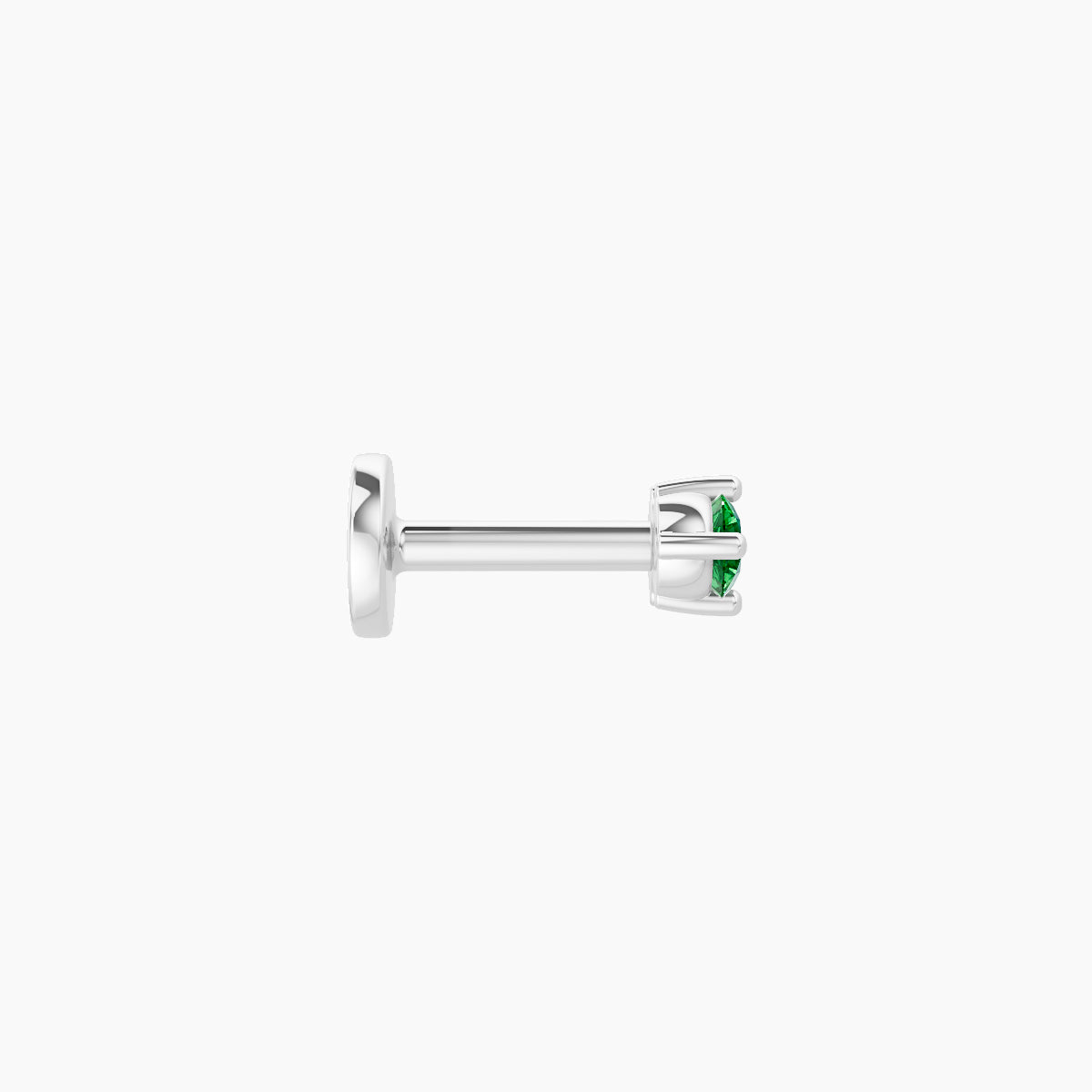 Isis | 18k White Gold 5 mm 5 mm Emerald Nose Piercing