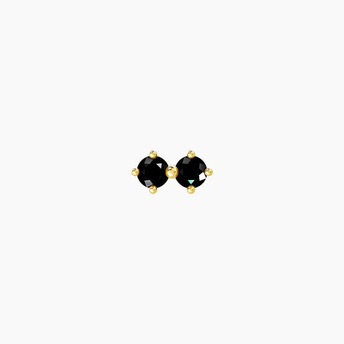 Isis | 18k Yellow Gold 5 mm 5 mm Black Diamond Nose Piercing