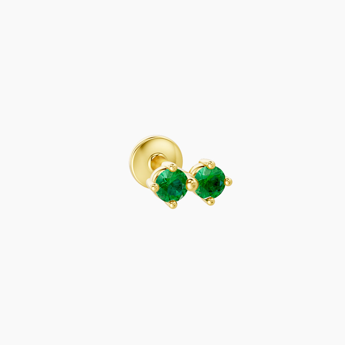 Isis | 18k Yellow Gold 5 mm 5 mm Emerald Nose Piercing