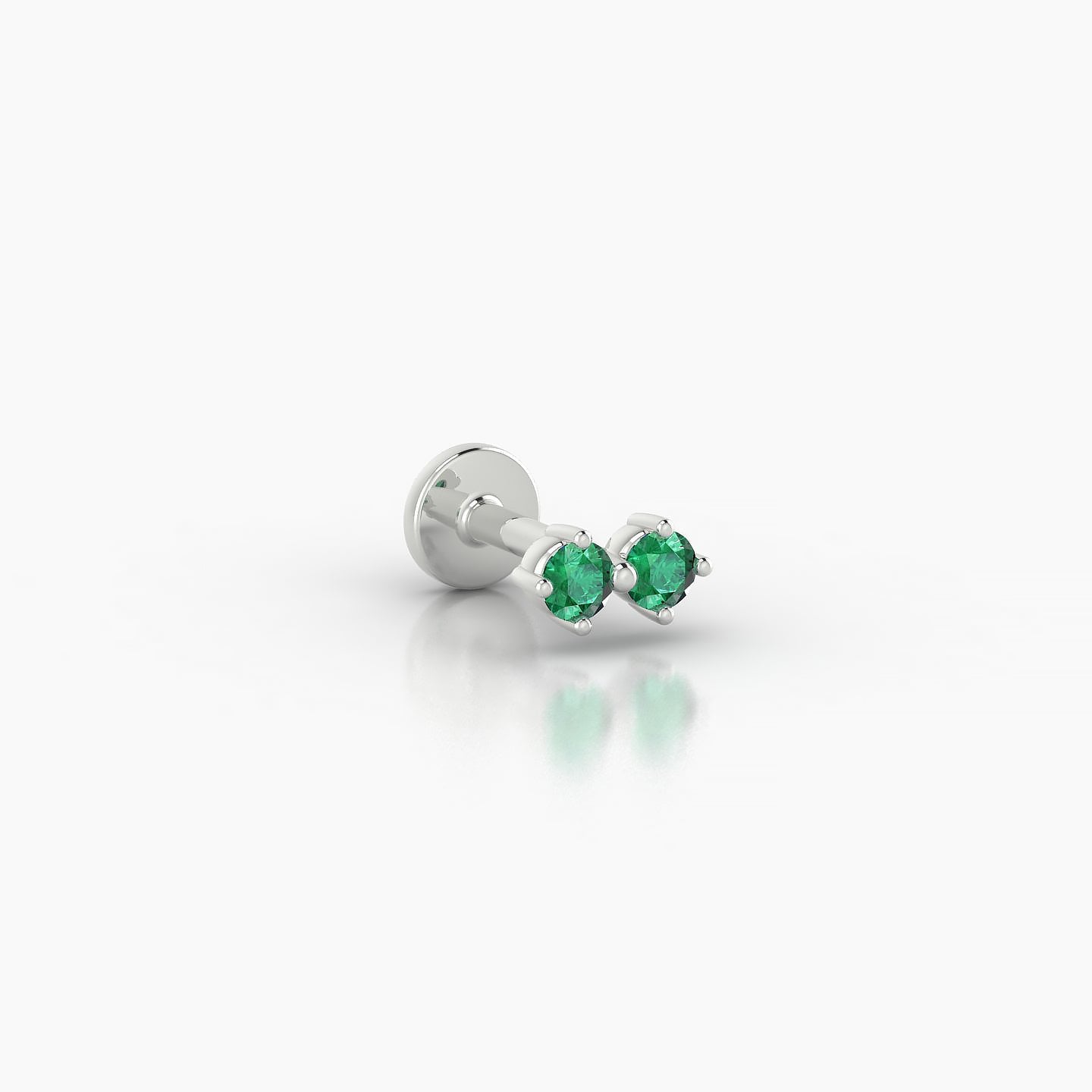 Isis | 18k White Gold 5 mm 5.5 mm Emerald Nostril Piercing