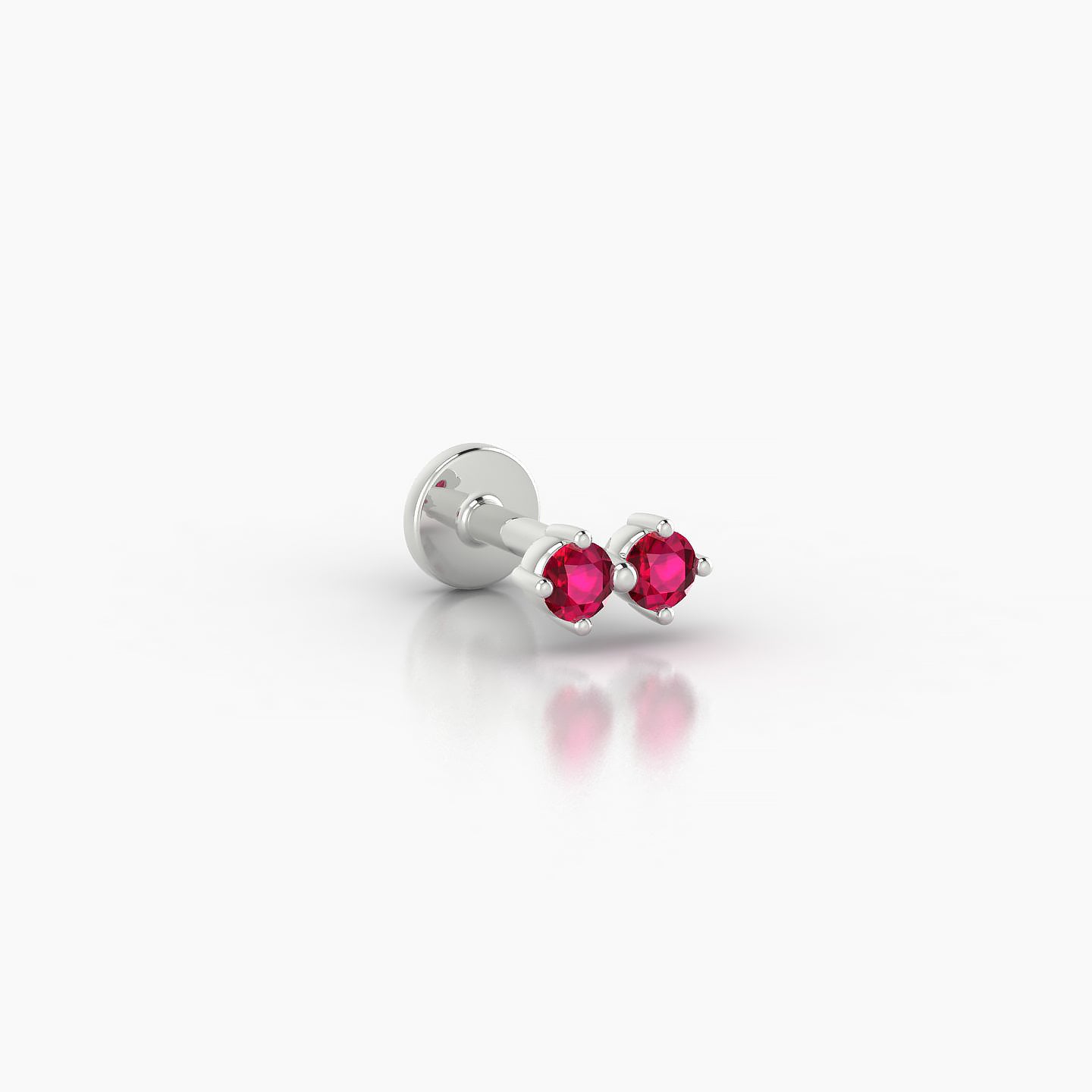 Isis | 18k White Gold 5 mm 5.5 mm Ruby Nostril Piercing