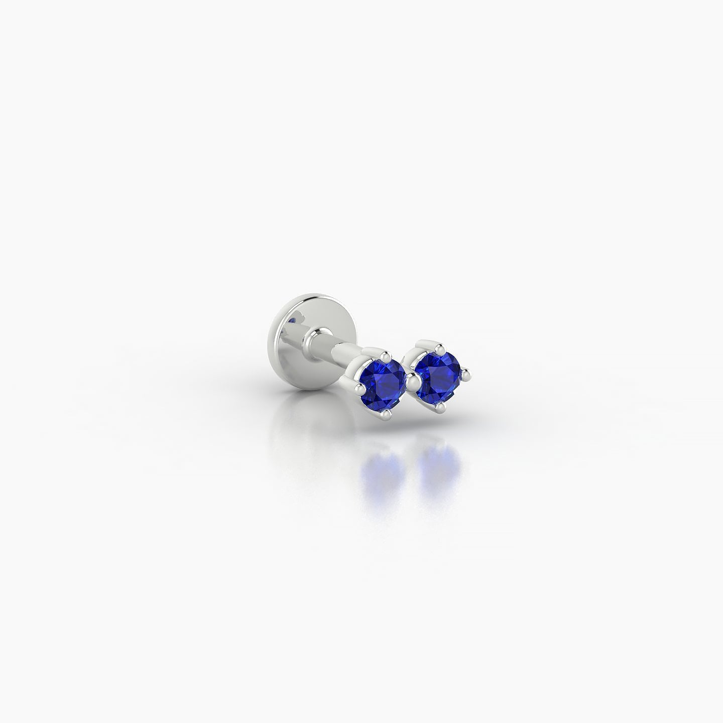 Isis | 18k White Gold 5 mm 5.5 mm Sapphire Nostril Piercing