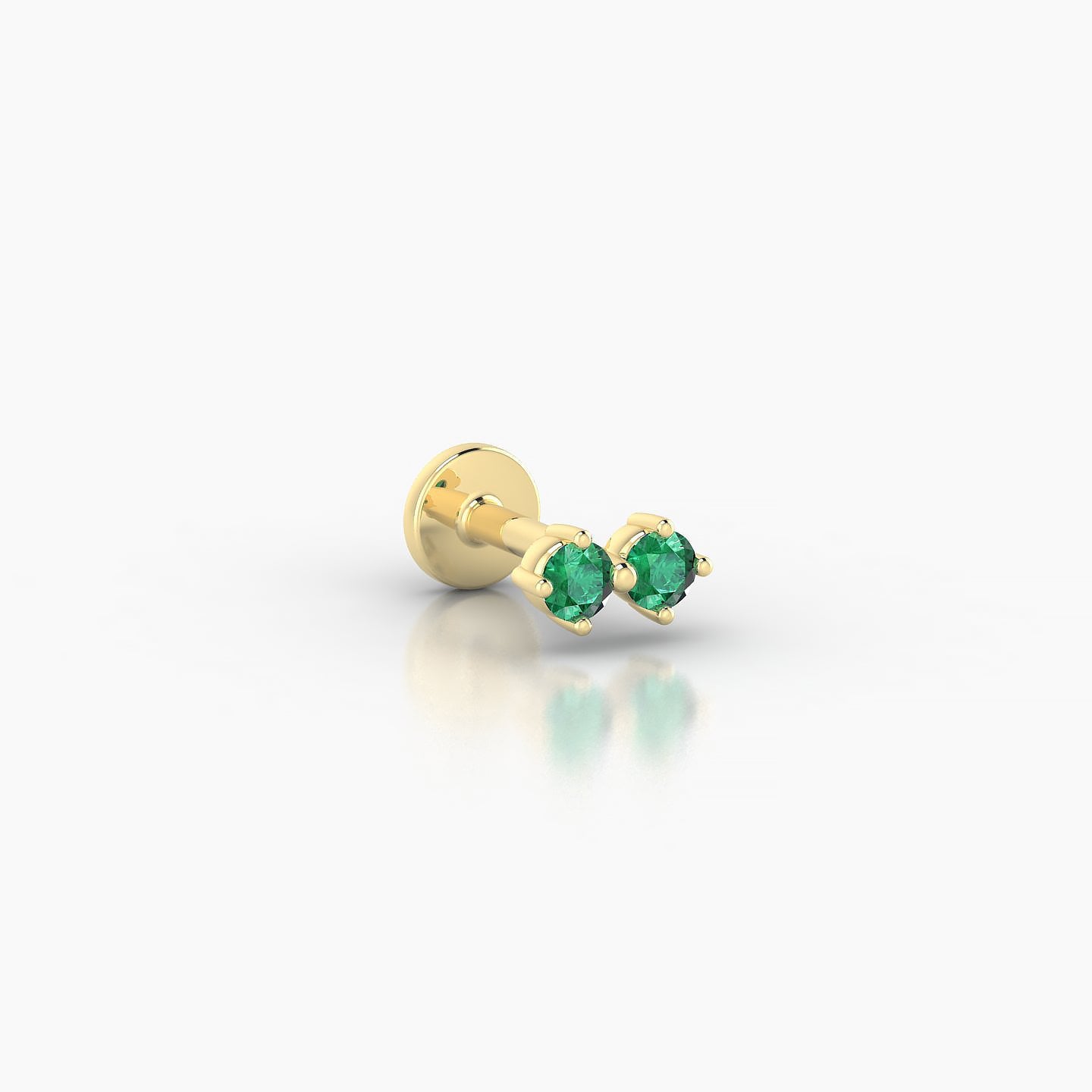 Isis | 18k Yellow Gold 5 mm 5.5 mm Emerald Nostril Piercing