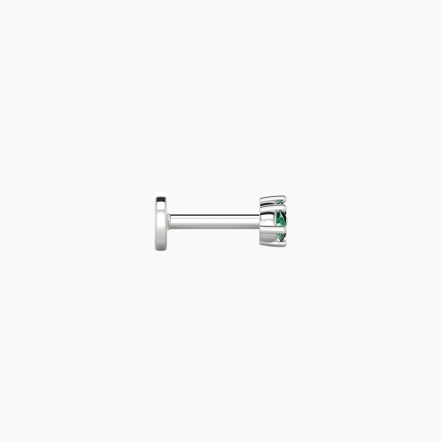 Isis | 18k White Gold 5 mm 5.5 mm Emerald Nostril Piercing