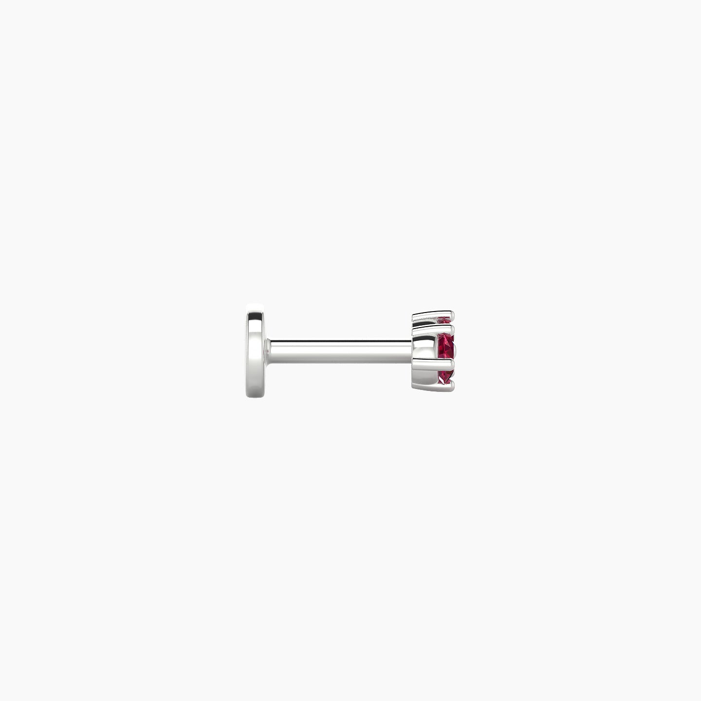 Isis | 18k White Gold 5 mm 5.5 mm Ruby Nostril Piercing